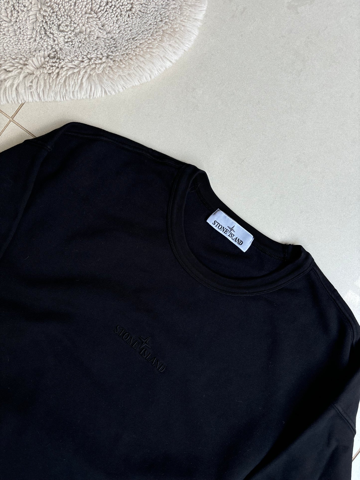 Stone Island Centre Embroidered Sweatshirt Black S