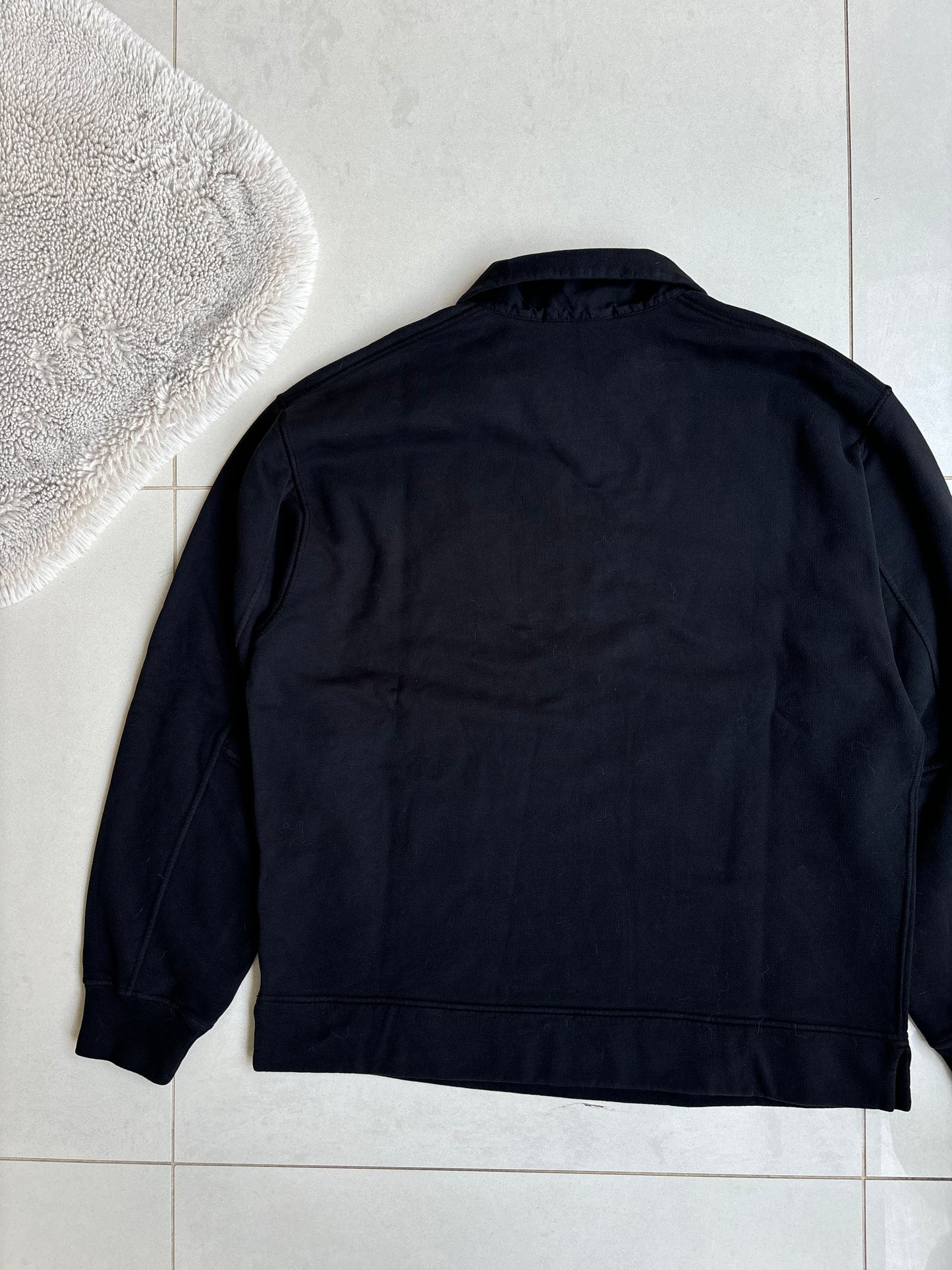 Stone Island Chest Embroidered 3/4 Zip Sweashirt Black S