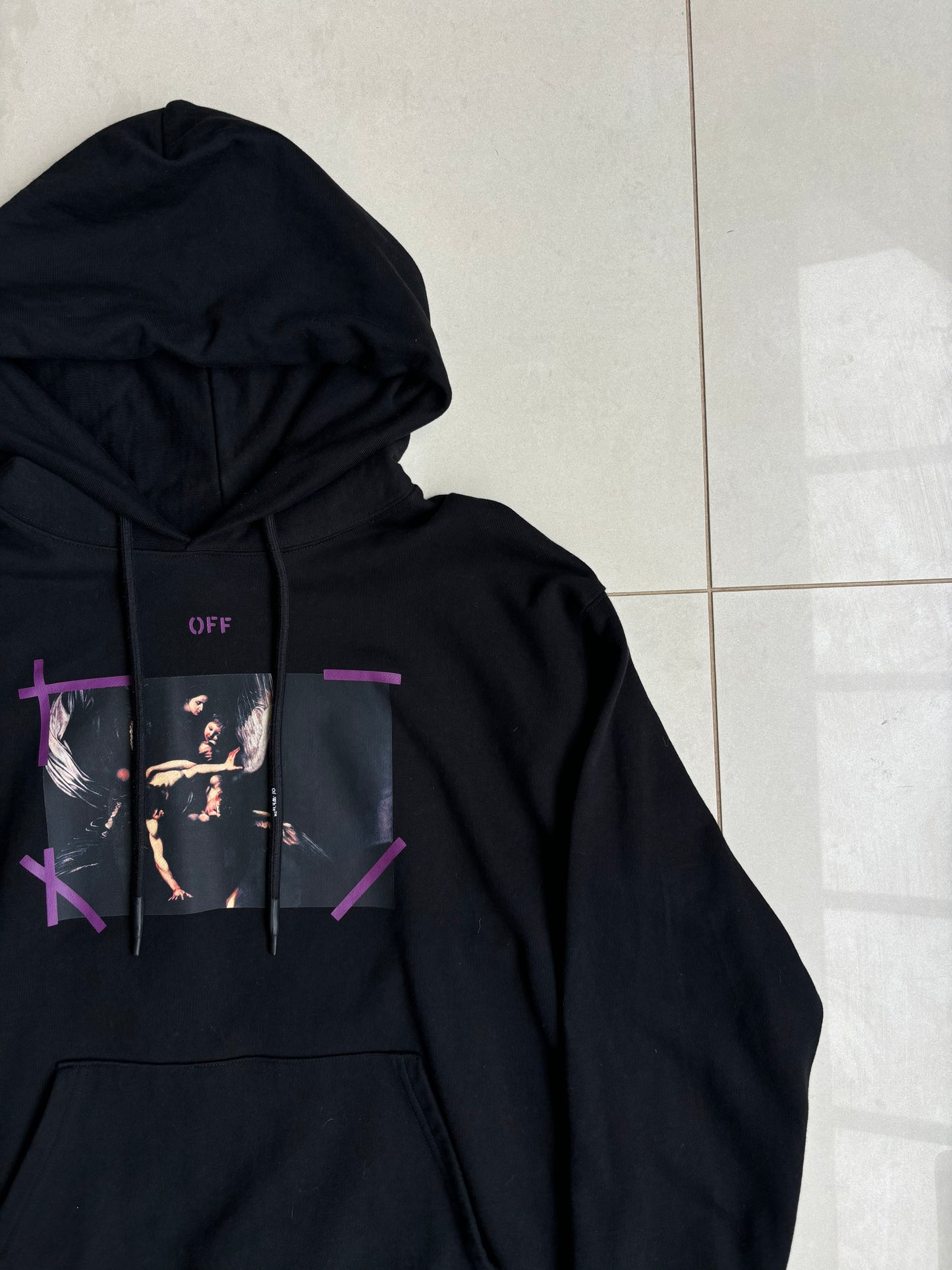 Off White Caravaggio Purple Angel Hoodie Black S