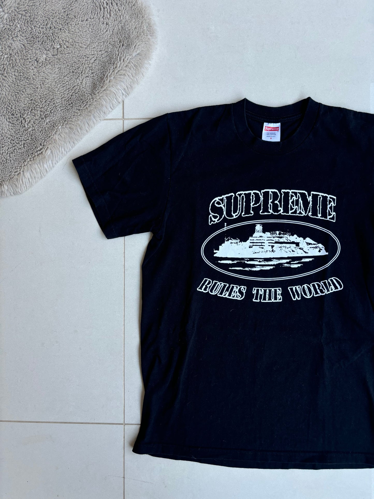 Corteiz x Supreme Rules The World T Shirt Black S