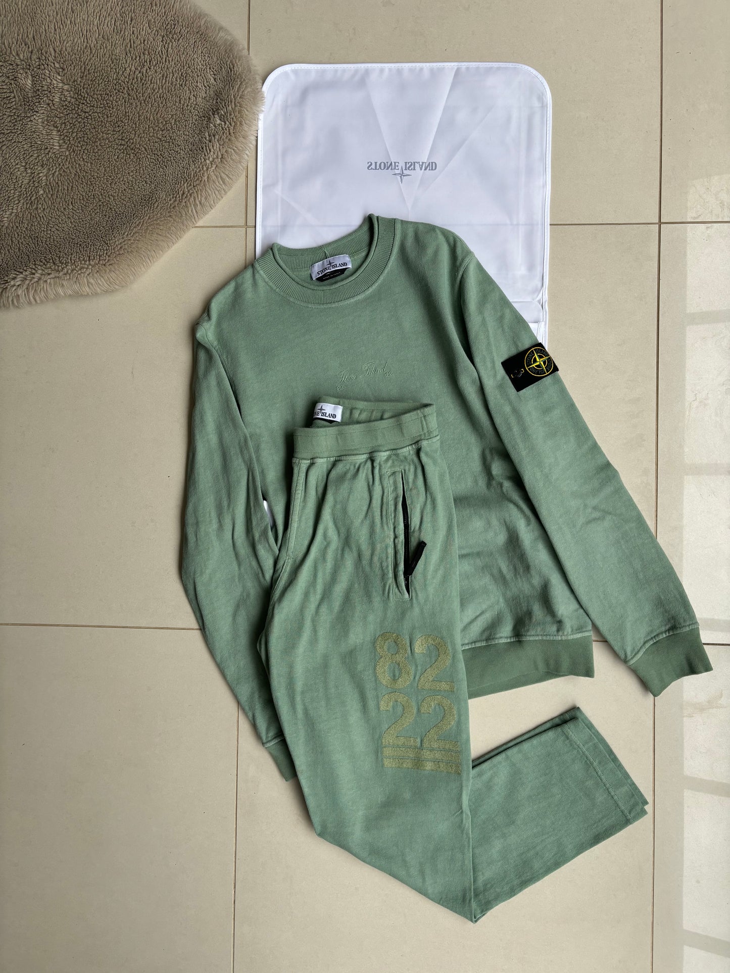 Stone Island 82/22 40th Anniversary Tracksuit Set Sage Green M