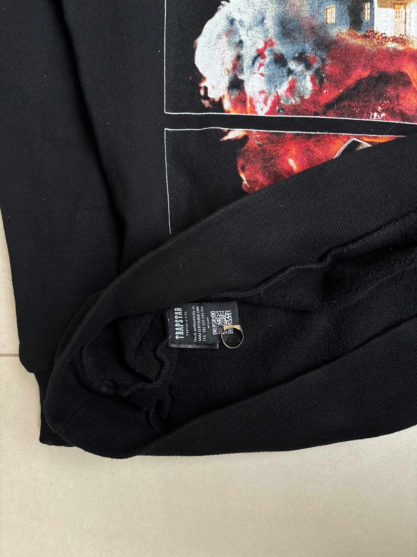 Trapstar x Jhus Beautiful and brutal yard black hoodie M
