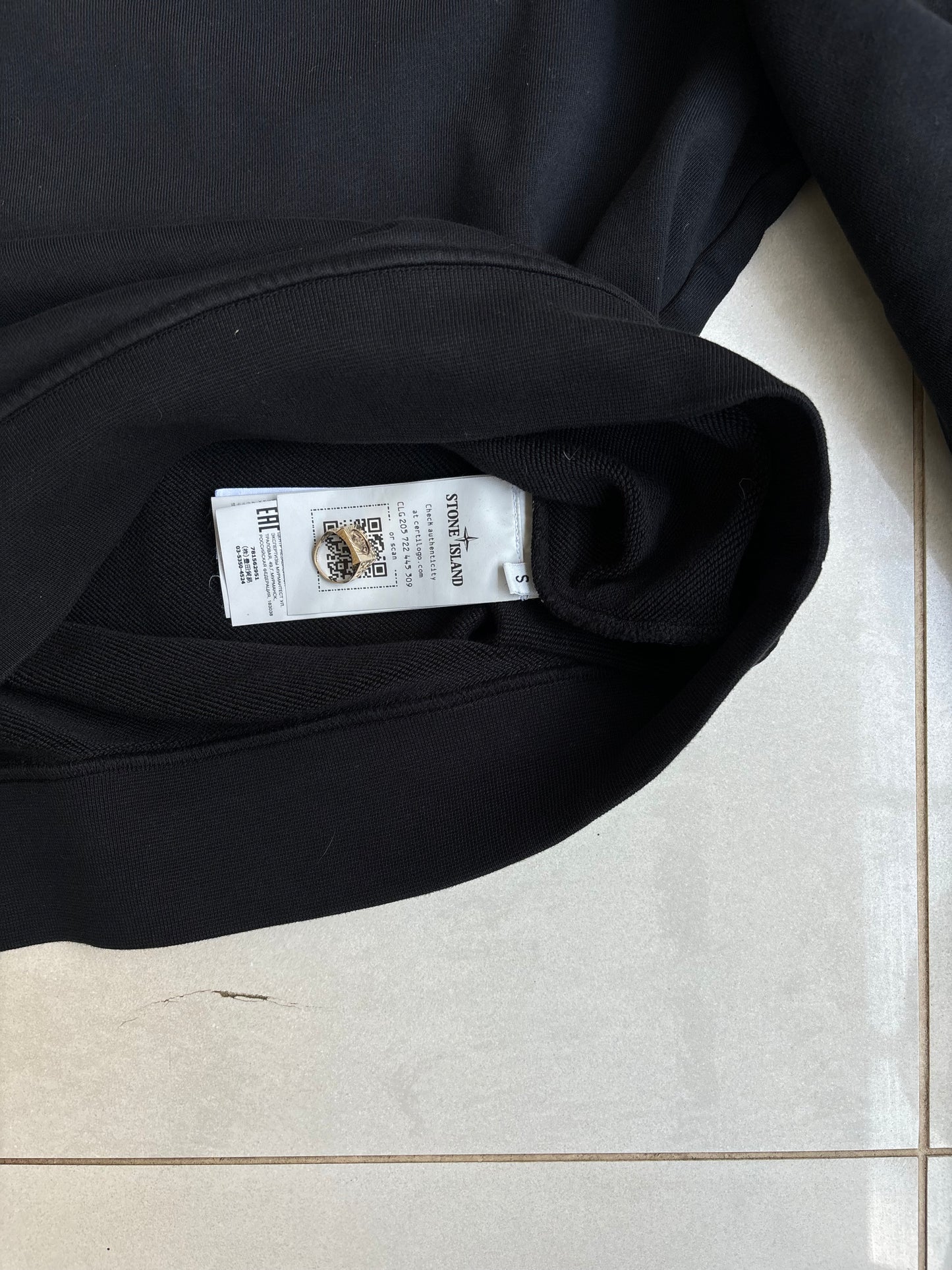 Stone Island Centre Embroidered Sweatshirt Black S