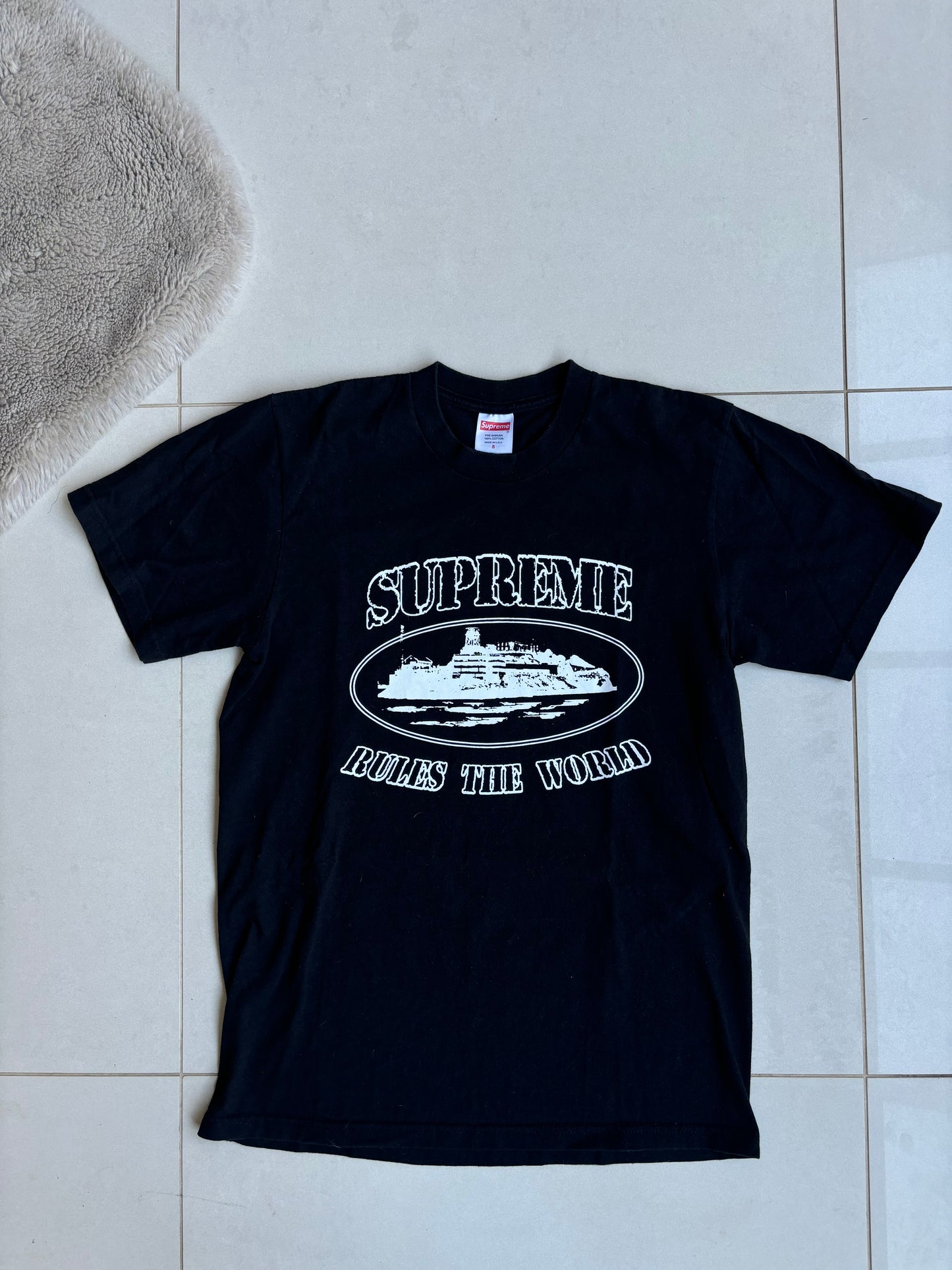 Corteiz x Supreme Rules The World T Shirt Black S