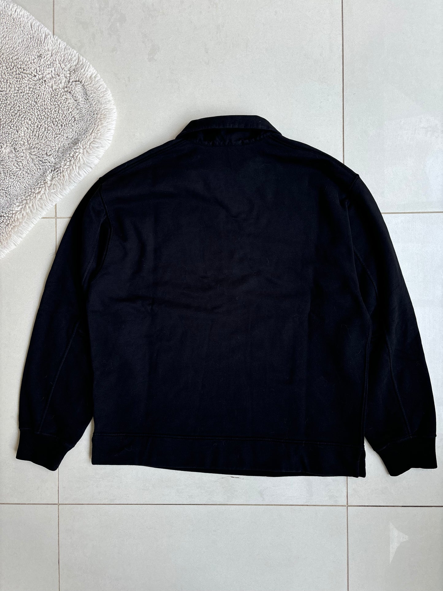Stone Island Chest Embroidered 3/4 Zip Sweashirt Black S