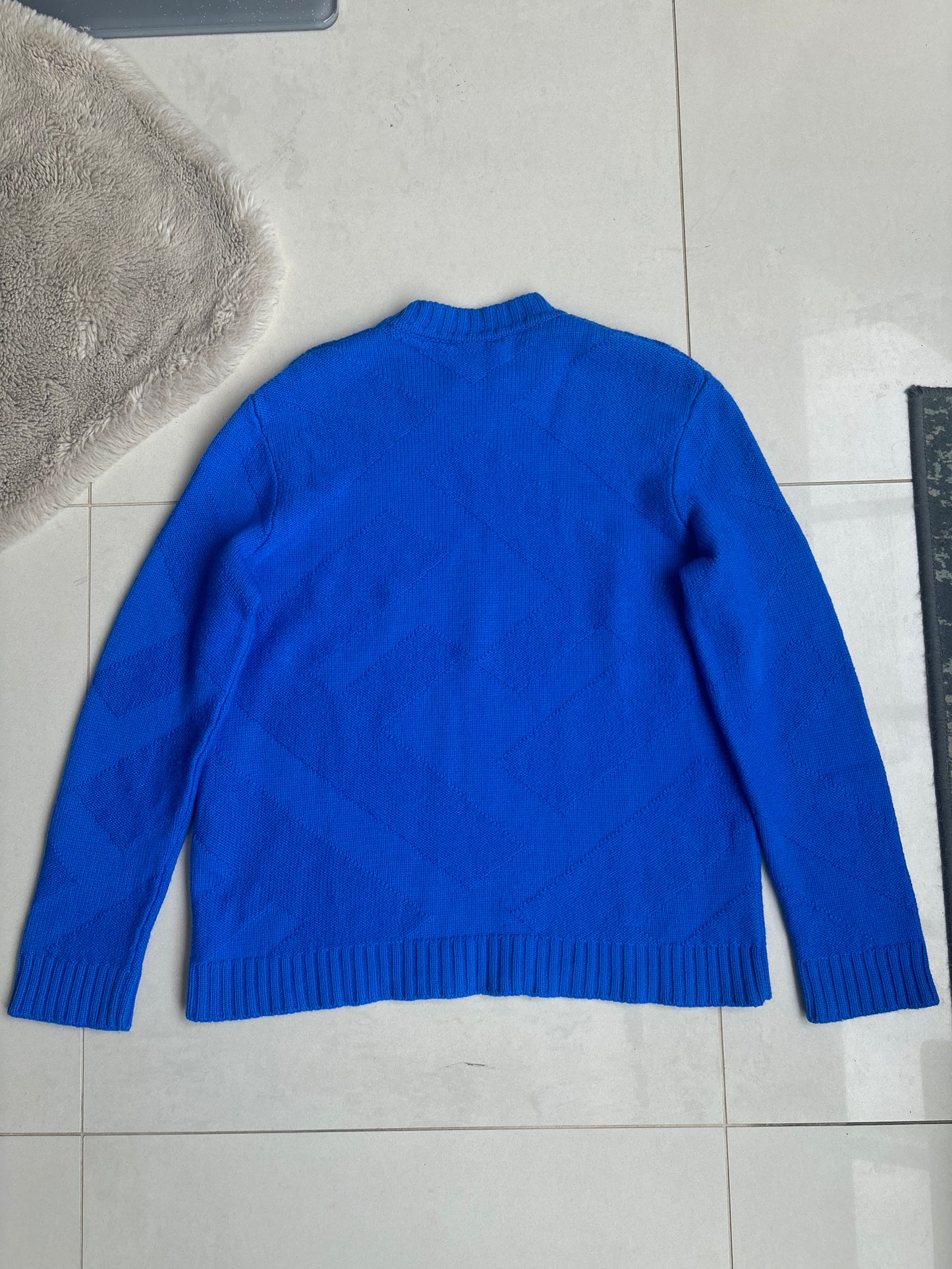 Fendi Double F Wool Knit Sweatshirt Blue 50