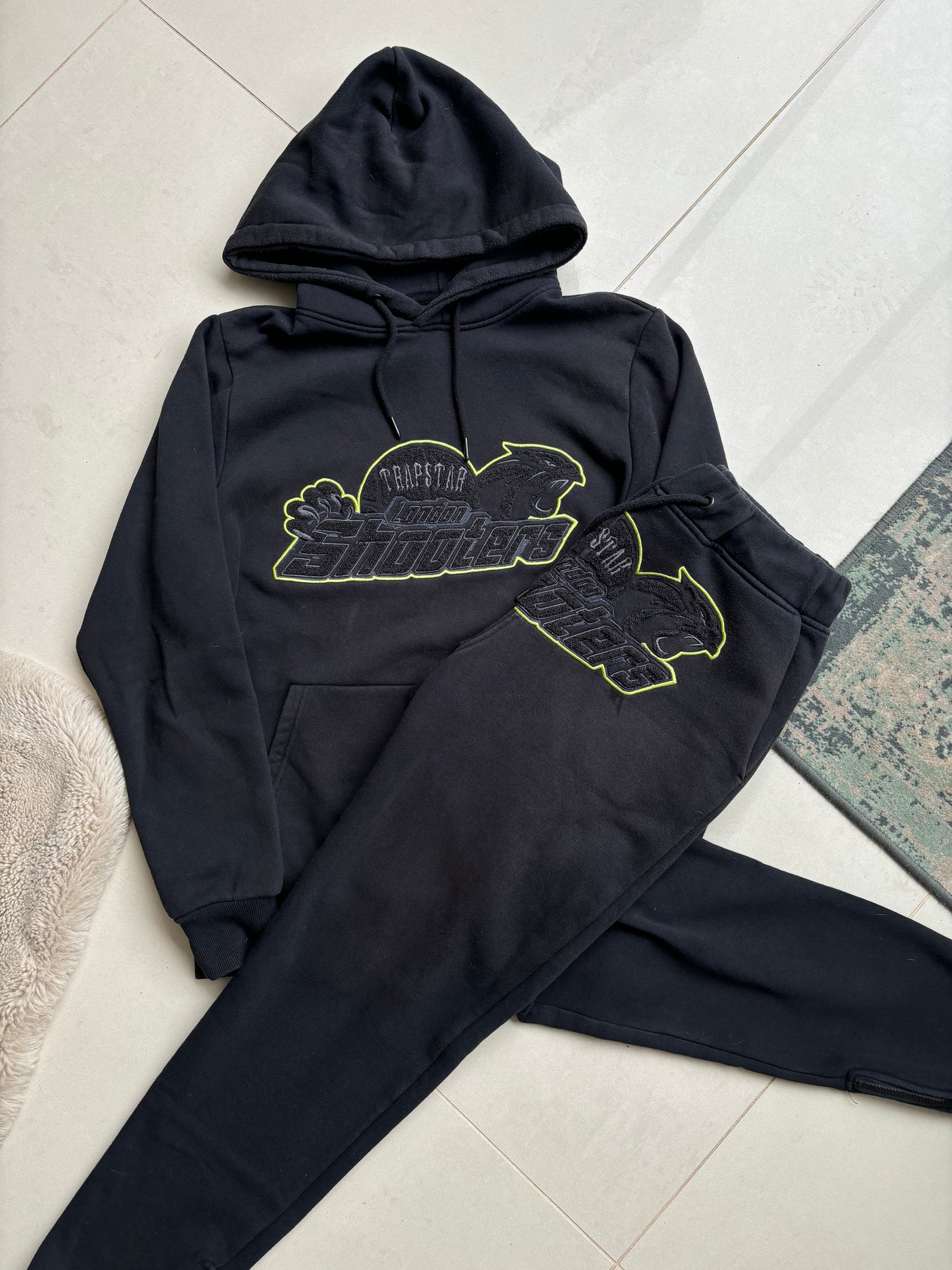 Trapstar Shooters Tracksuit Black Lime M