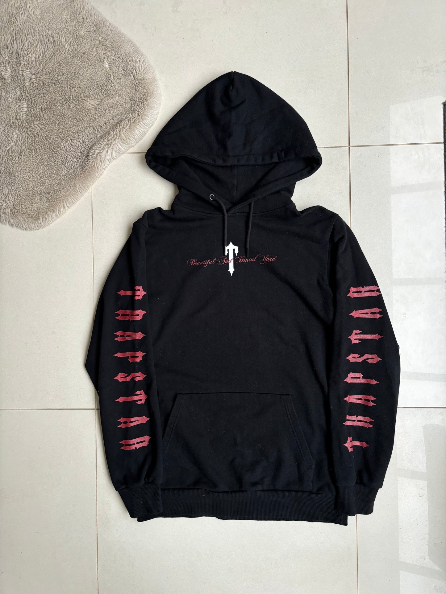 Trapstar x Jhus Beautiful and brutal yard black hoodie M