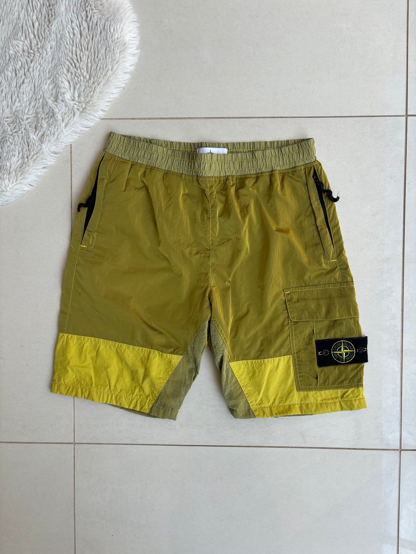 Stone Island Nylon Yellow Shorts L (Custom Tailored)