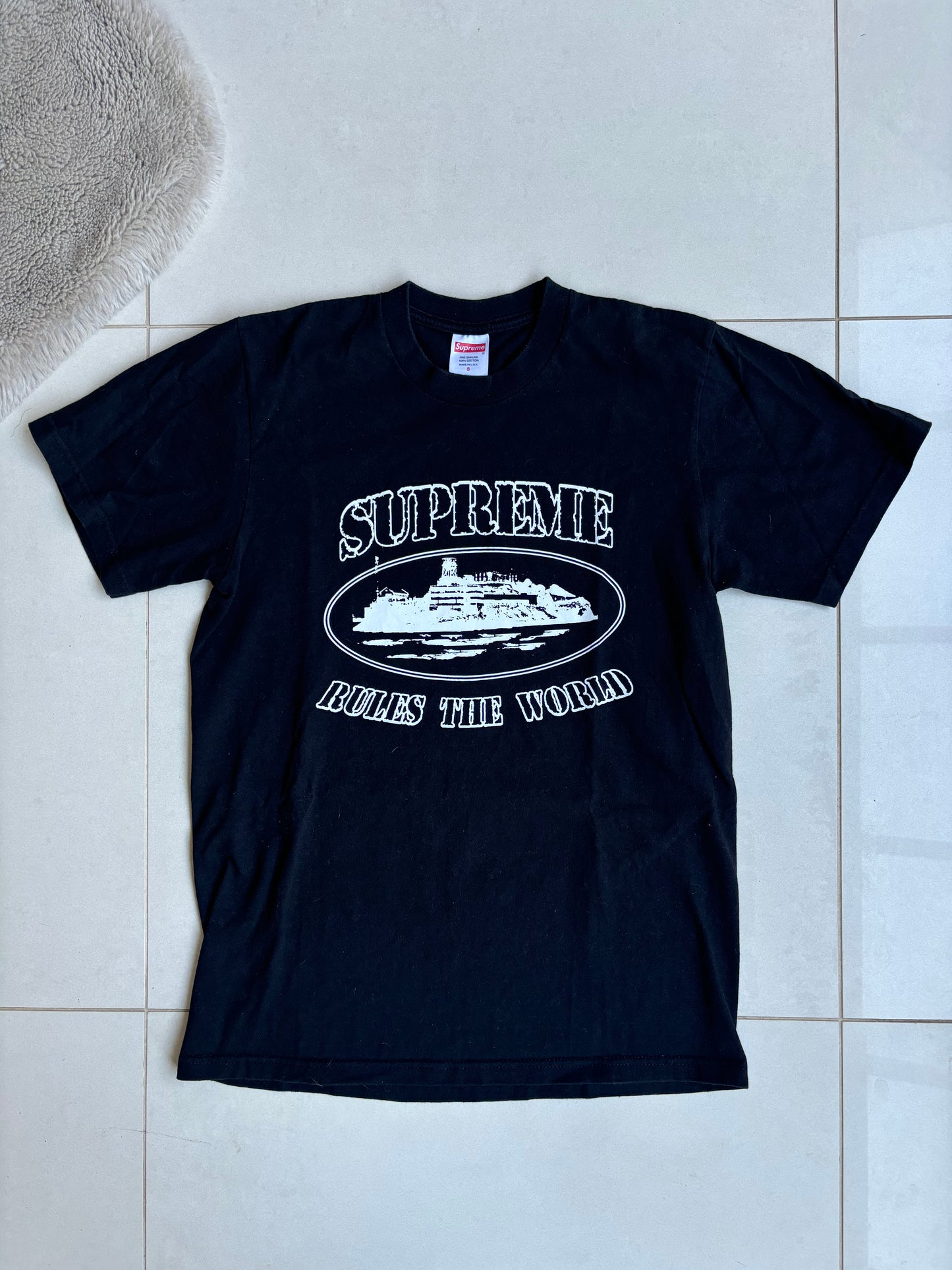 Corteiz x Supreme Rules The World T Shirt Black S