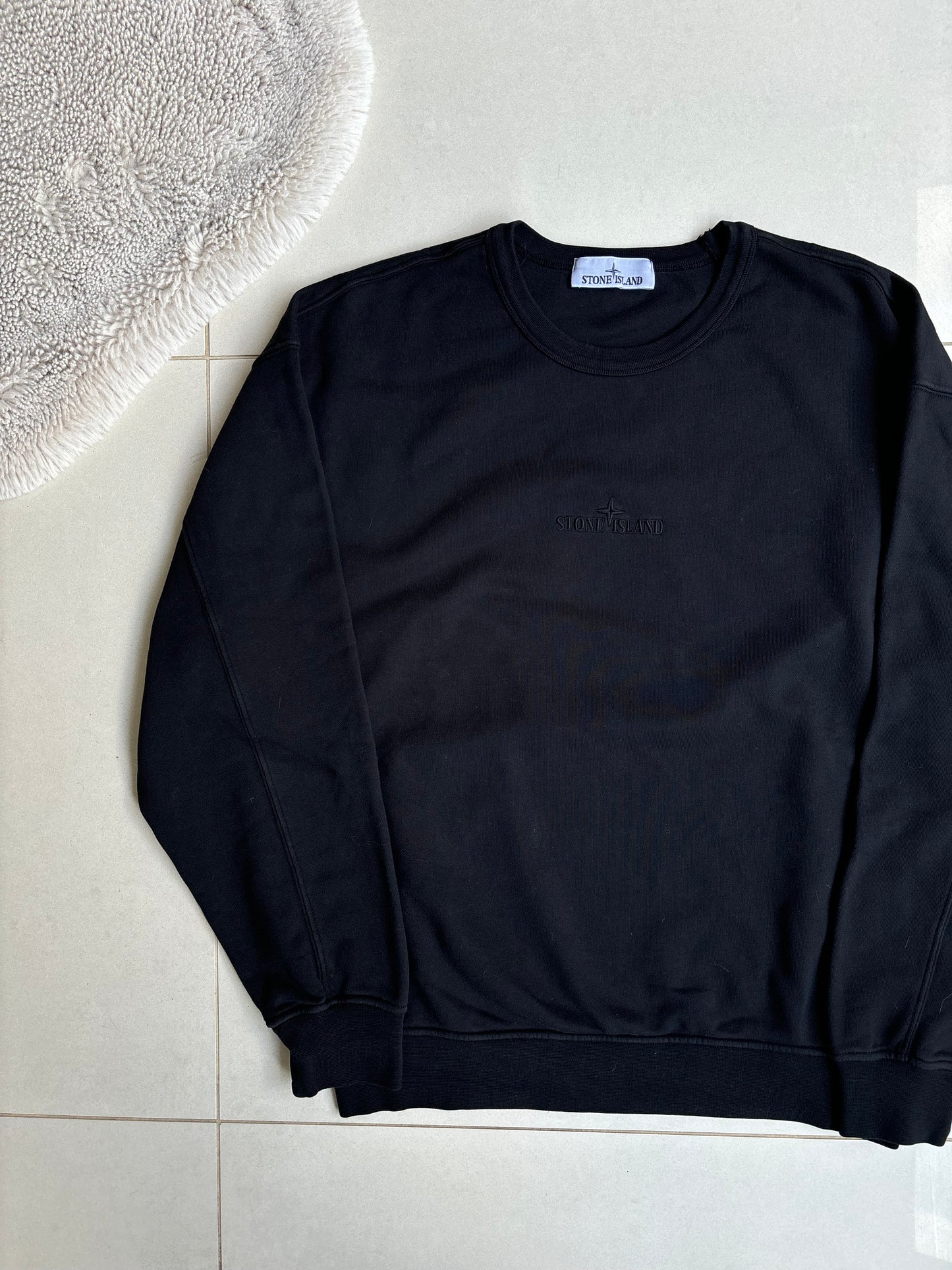 Stone Island Centre Embroidered Sweatshirt Black S