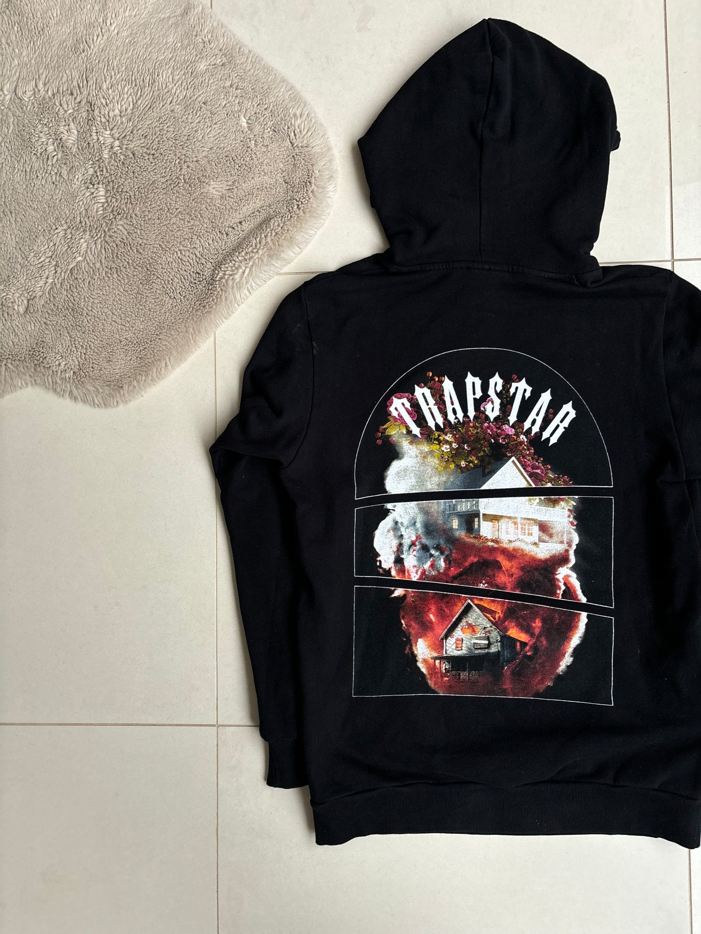 Trapstar x Jhus Beautiful and brutal yard black hoodie M