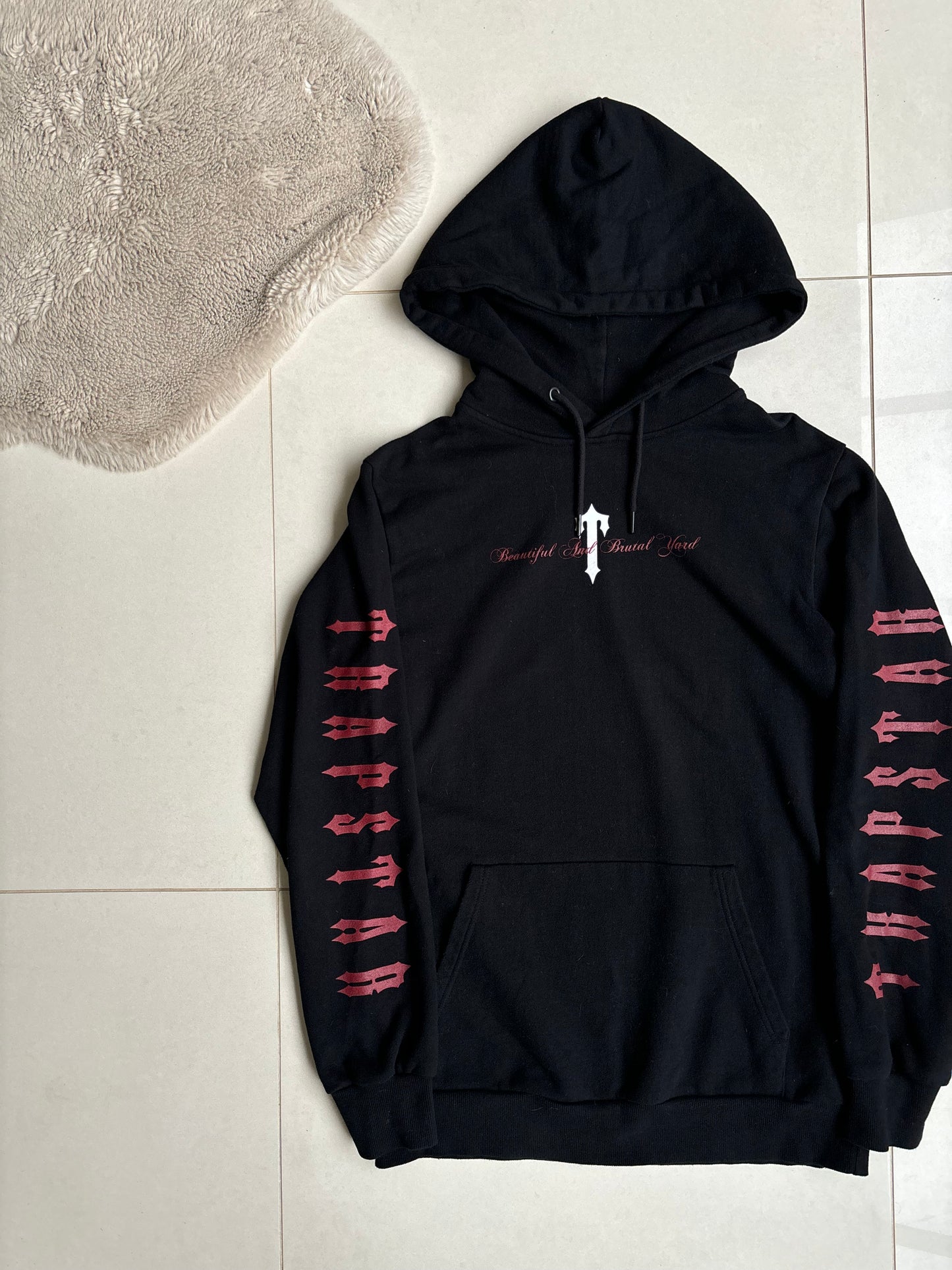 Trapstar x Jhus Beautiful and brutal yard black hoodie M