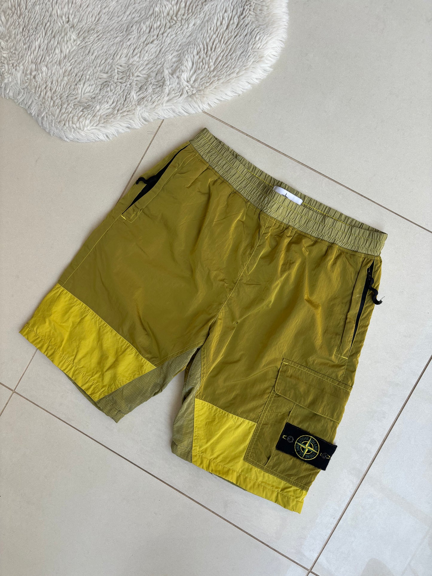 Stone Island Nylon Yellow Shorts L (Custom Tailored)