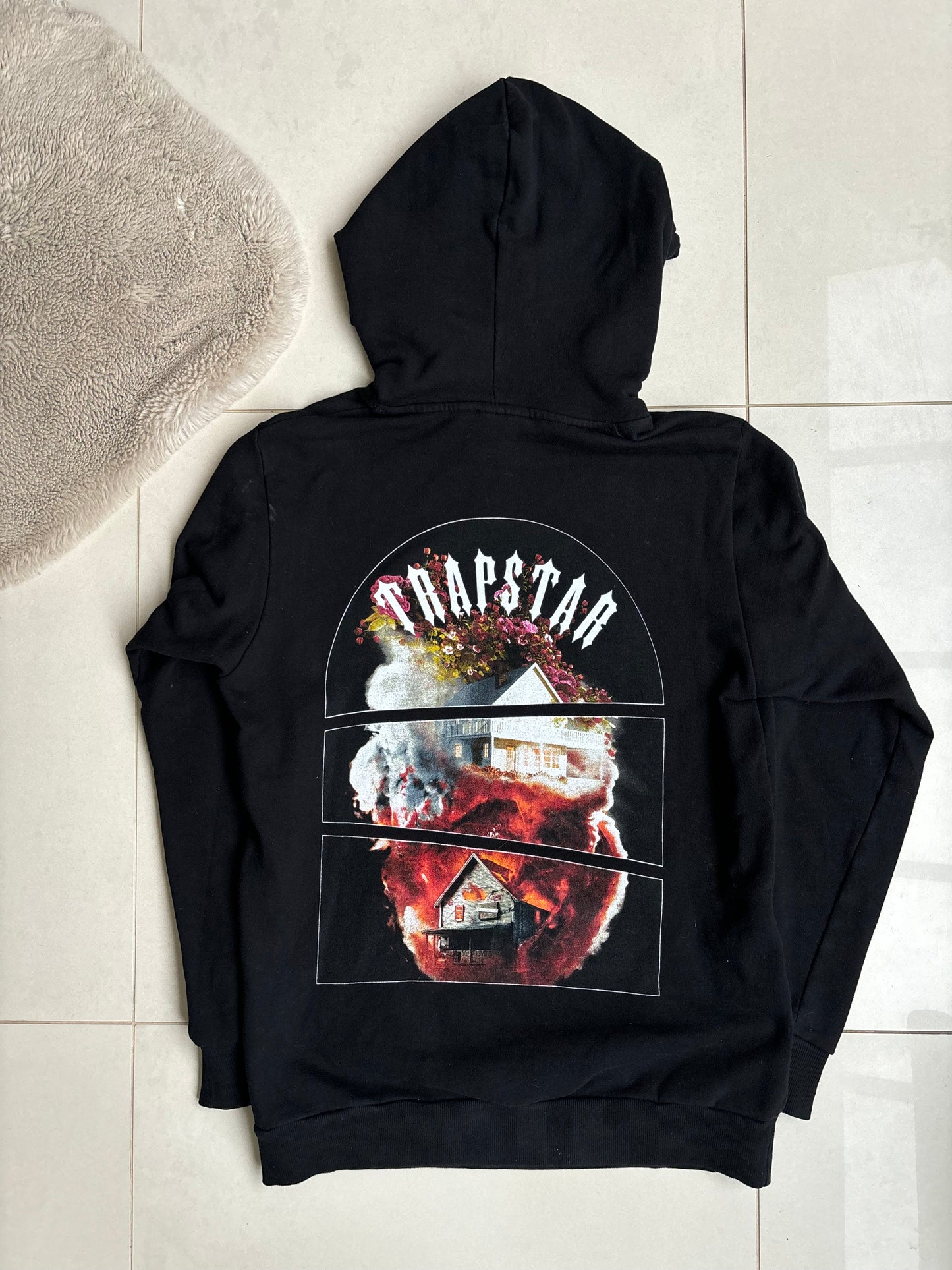 Trapstar x Jhus Beautiful and brutal yard black hoodie M