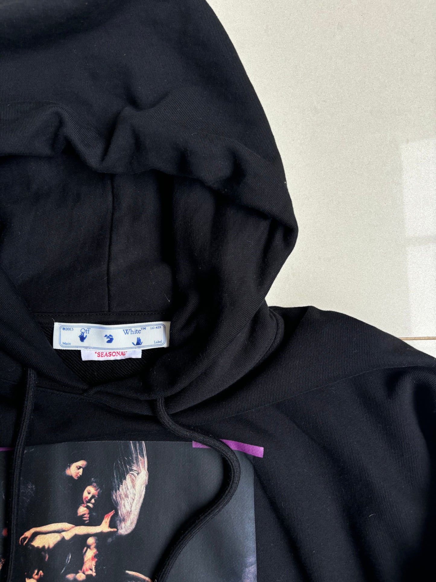 Off White Caravaggio Purple Angel Hoodie Black S