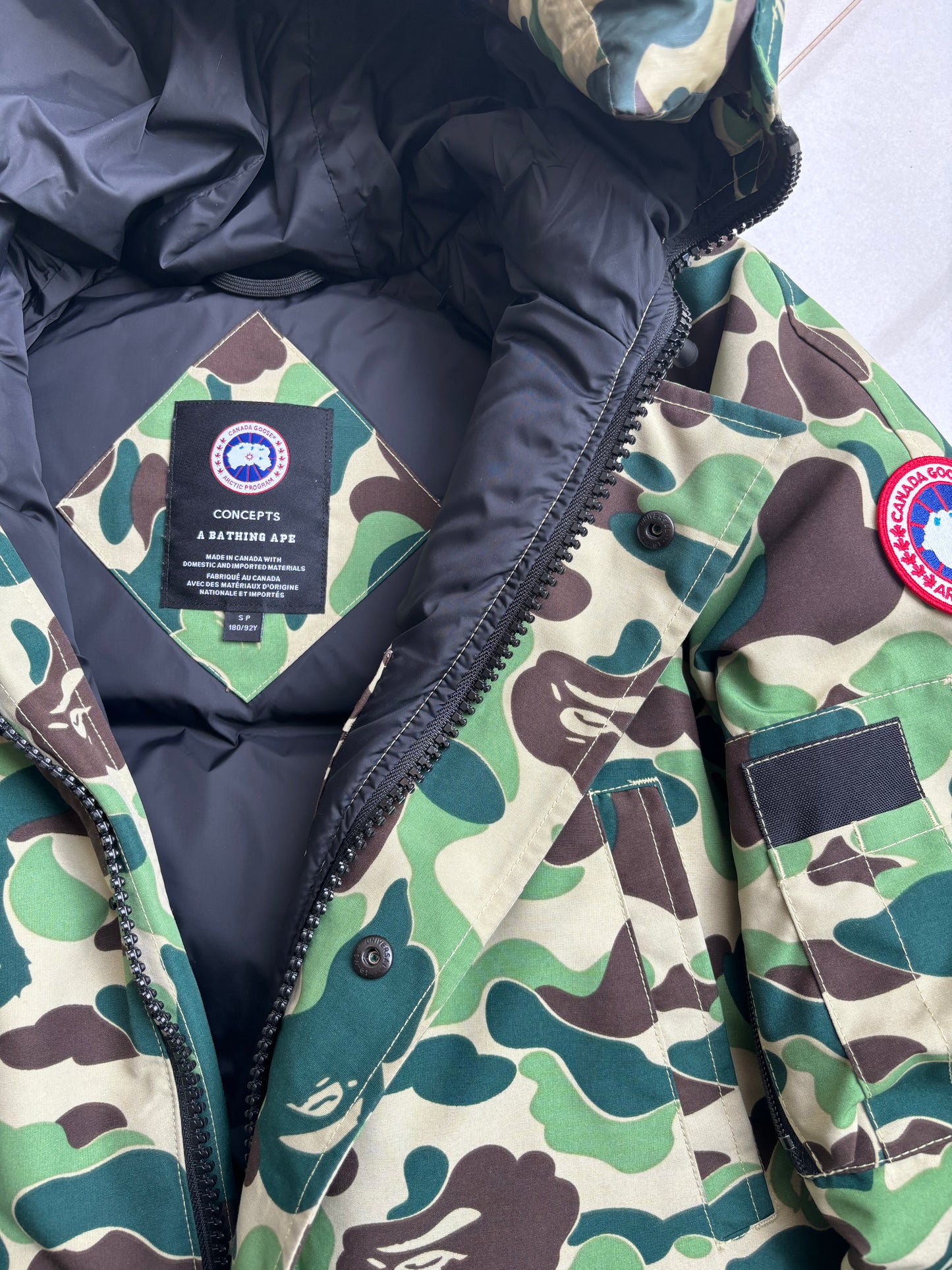 Canada Goose x Concepts X Bape 2022 Camo Chilliwack Bomber Jacket S