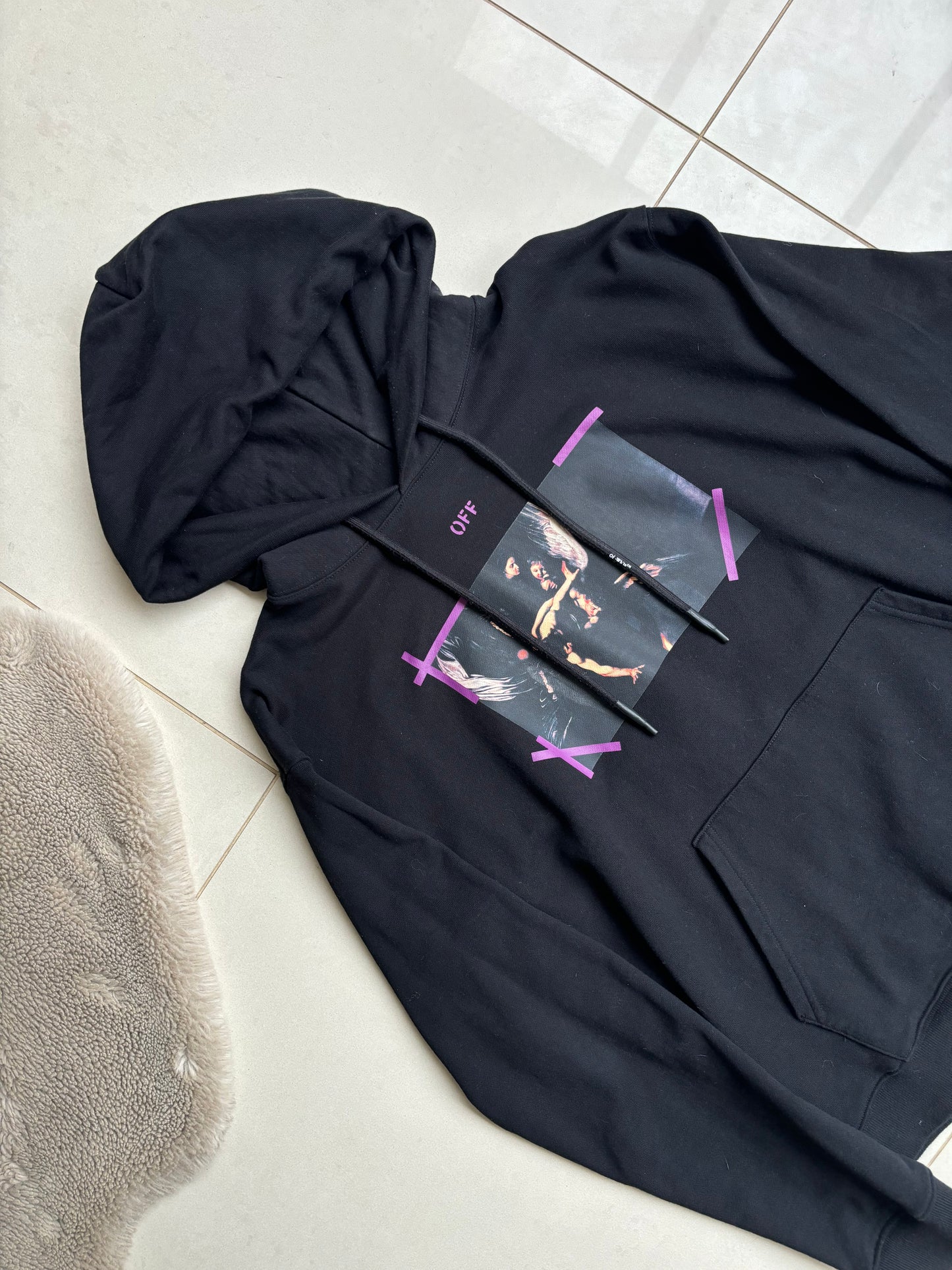 Off White Caravaggio Purple Angel Hoodie Black S