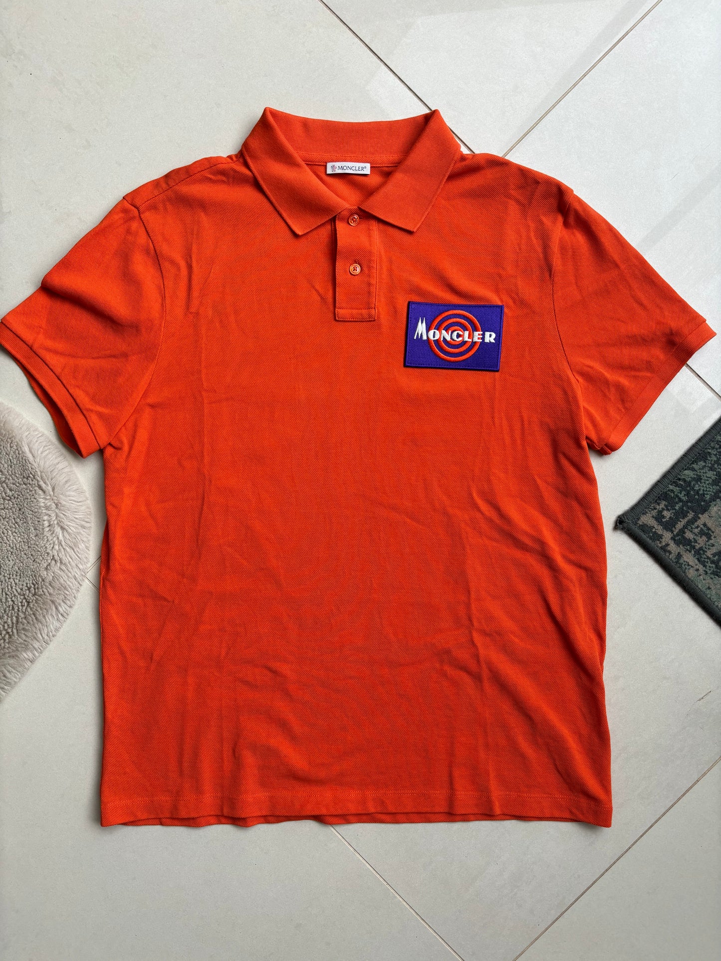 Moncler Target Box Polo Shirt Orange L