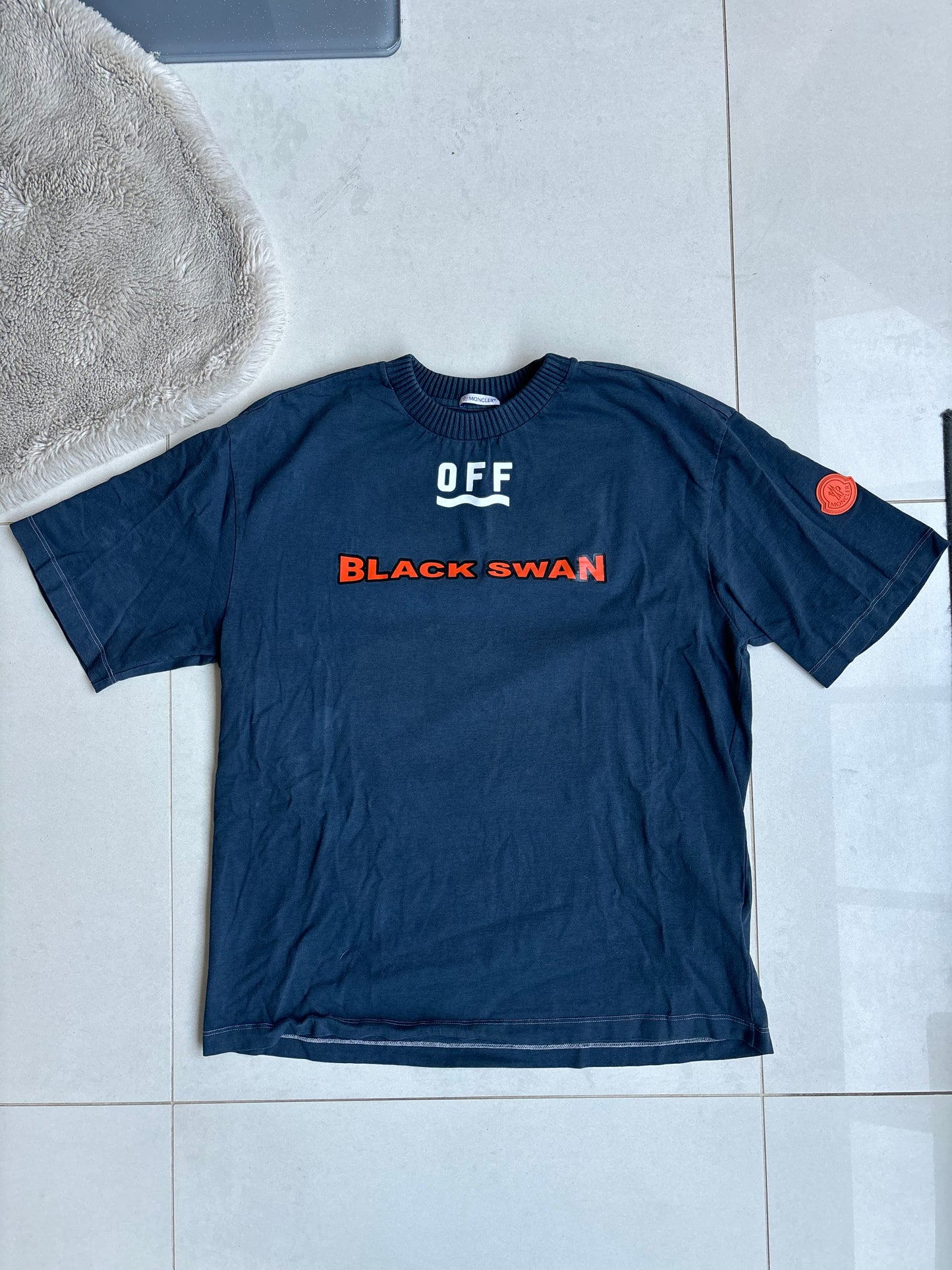 Off White x Moncler “Black Swan” Oversized T shirt M (RE-DYED)