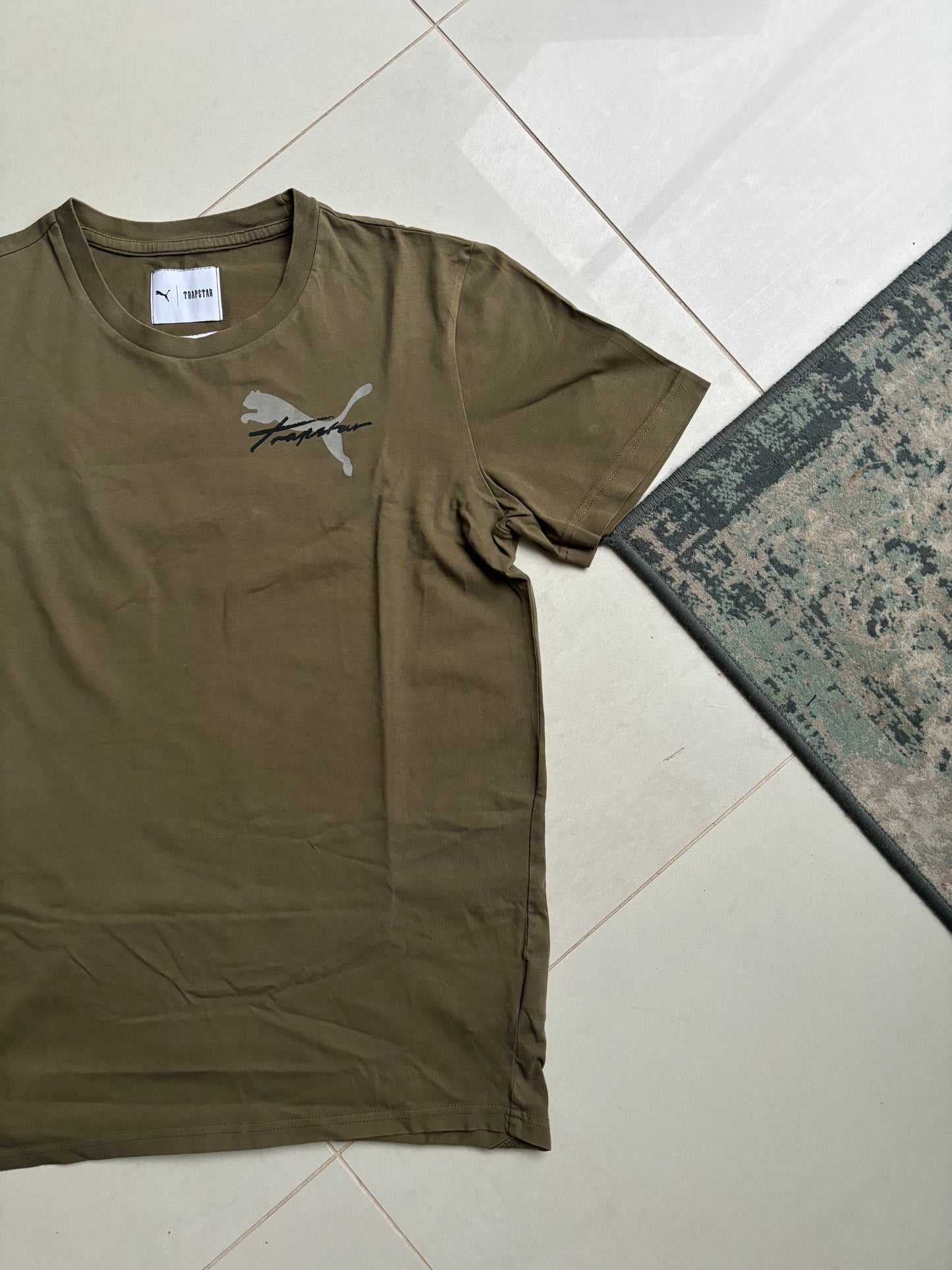 Trapstar X Puma Khaki Longline T Shirt Khaki S