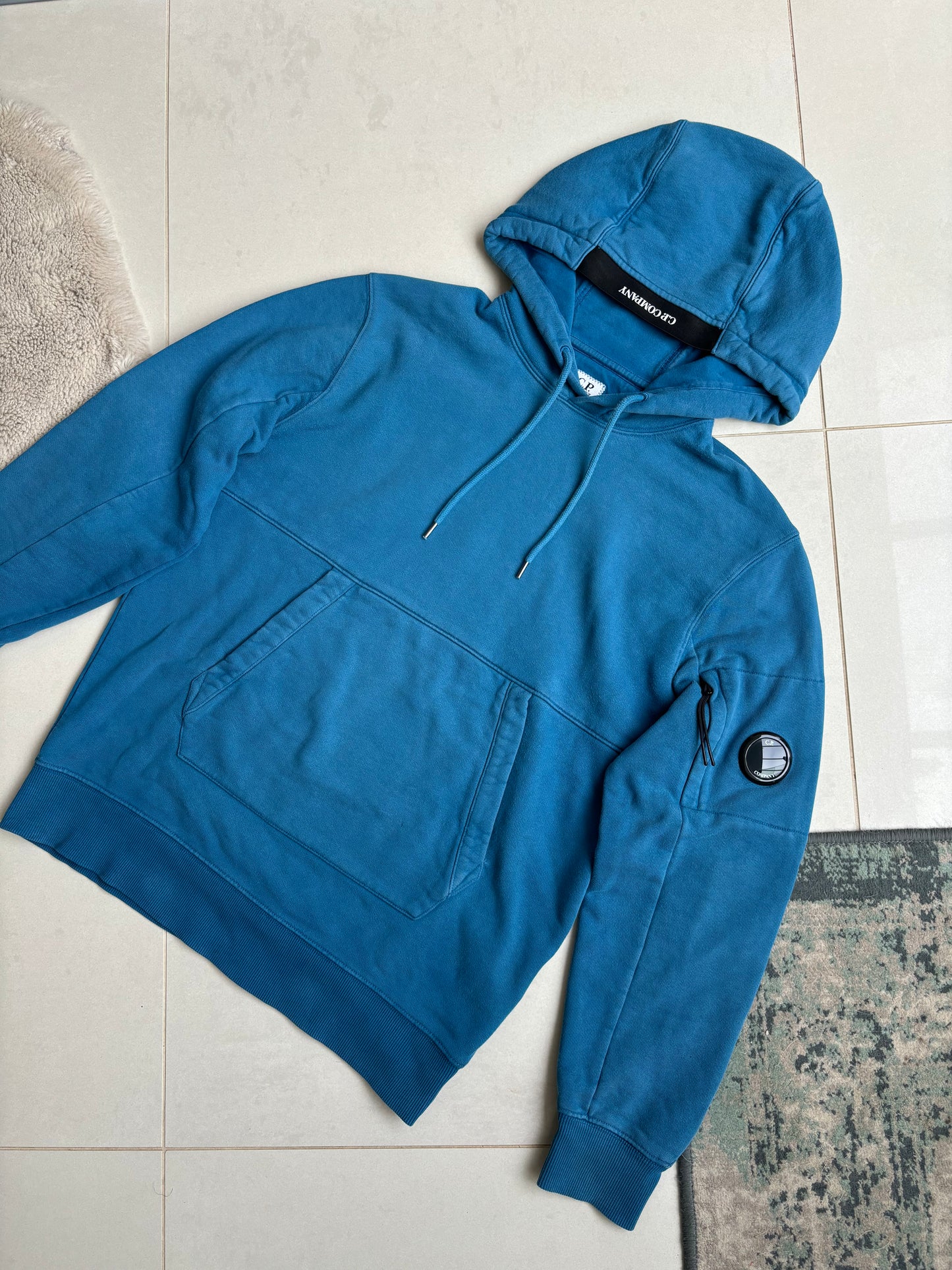 C.P Company AW22 Rounded Goggle Hoodie Blue M