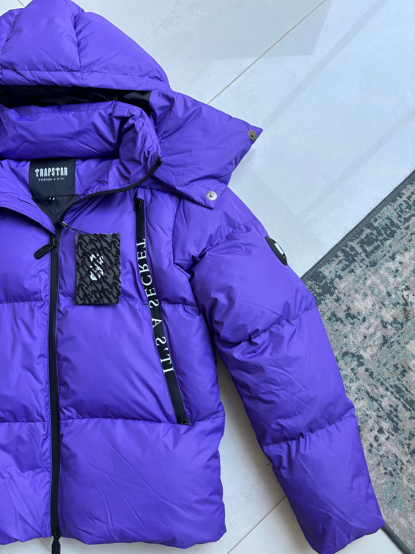 Trapstar x Awful Lot Of Cough Syrup Purple Irongate Puffer Coat S