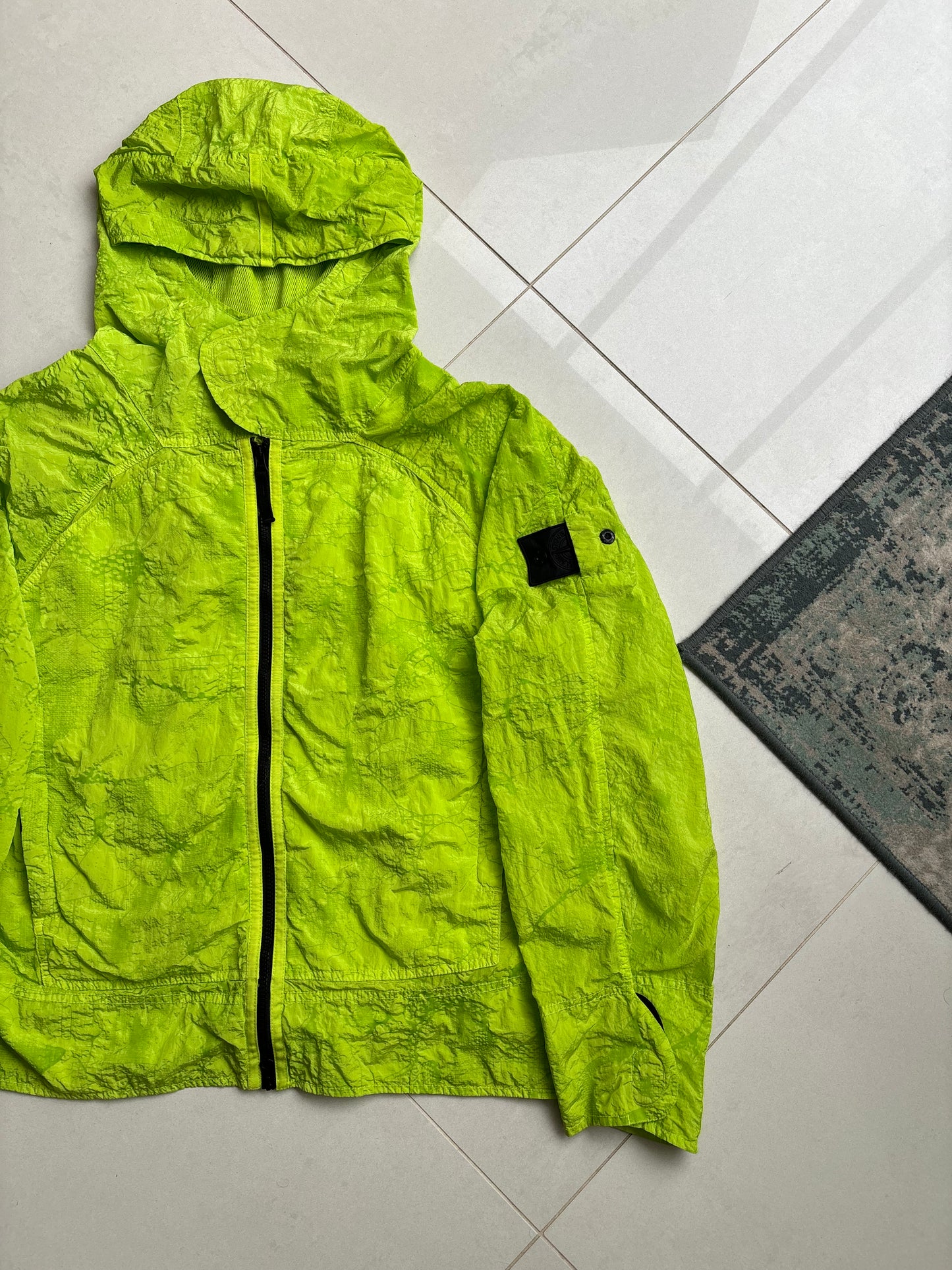 Stone Island Shadow Project Econyl Nylon Metal Waffle Jacket Neon Green M