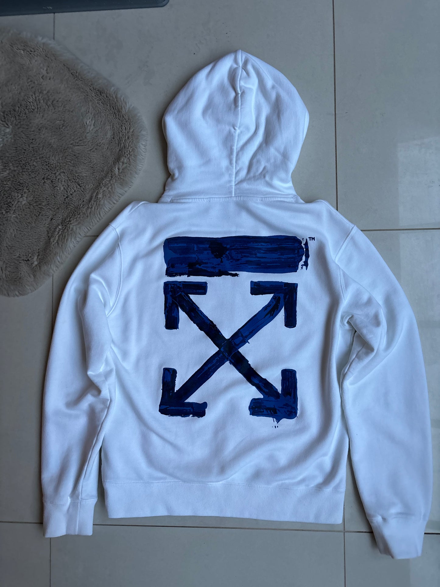 Off White Hoodie White Blue S