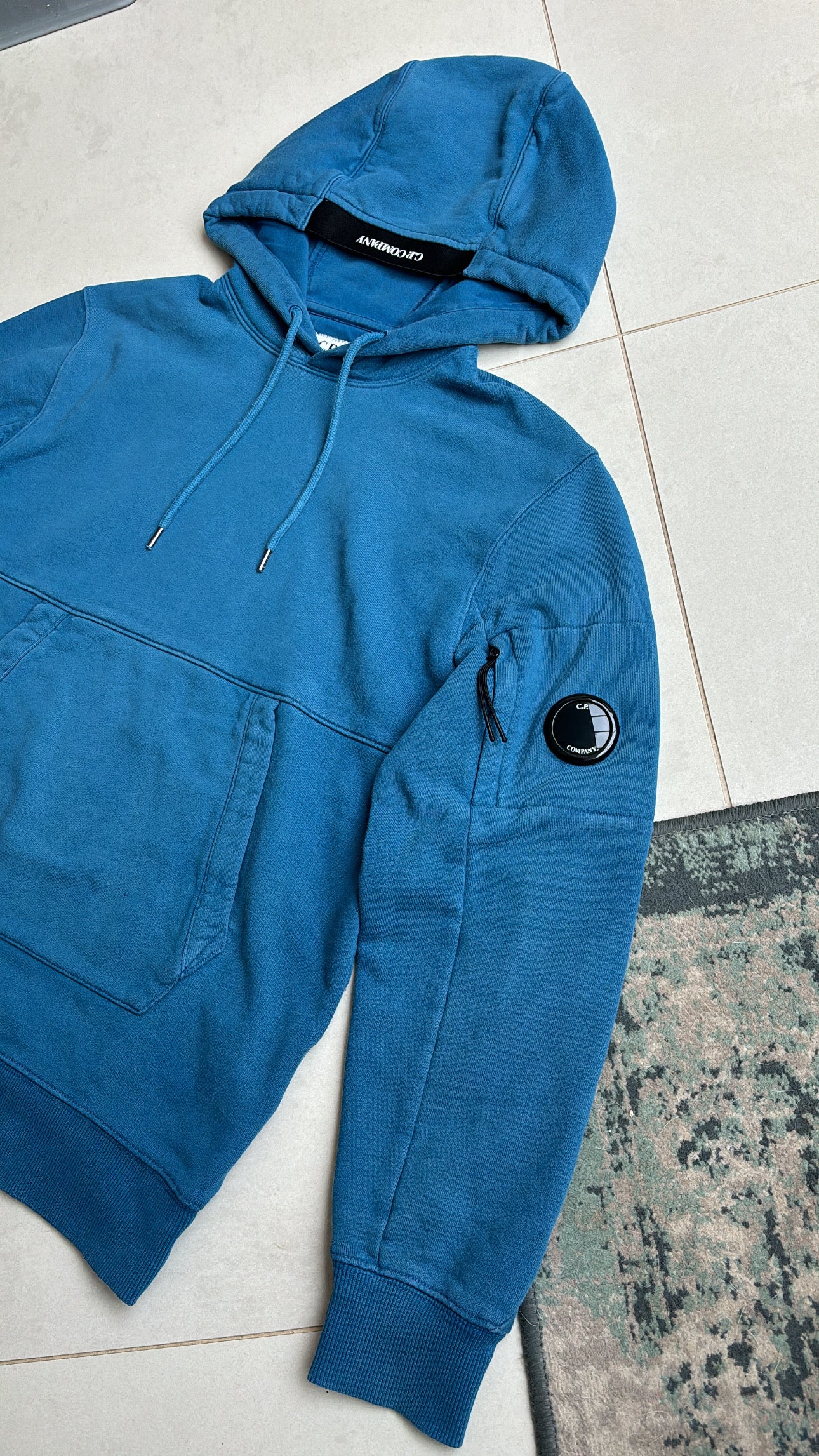 C.P Company AW22 Rounded Goggle Hoodie Blue M