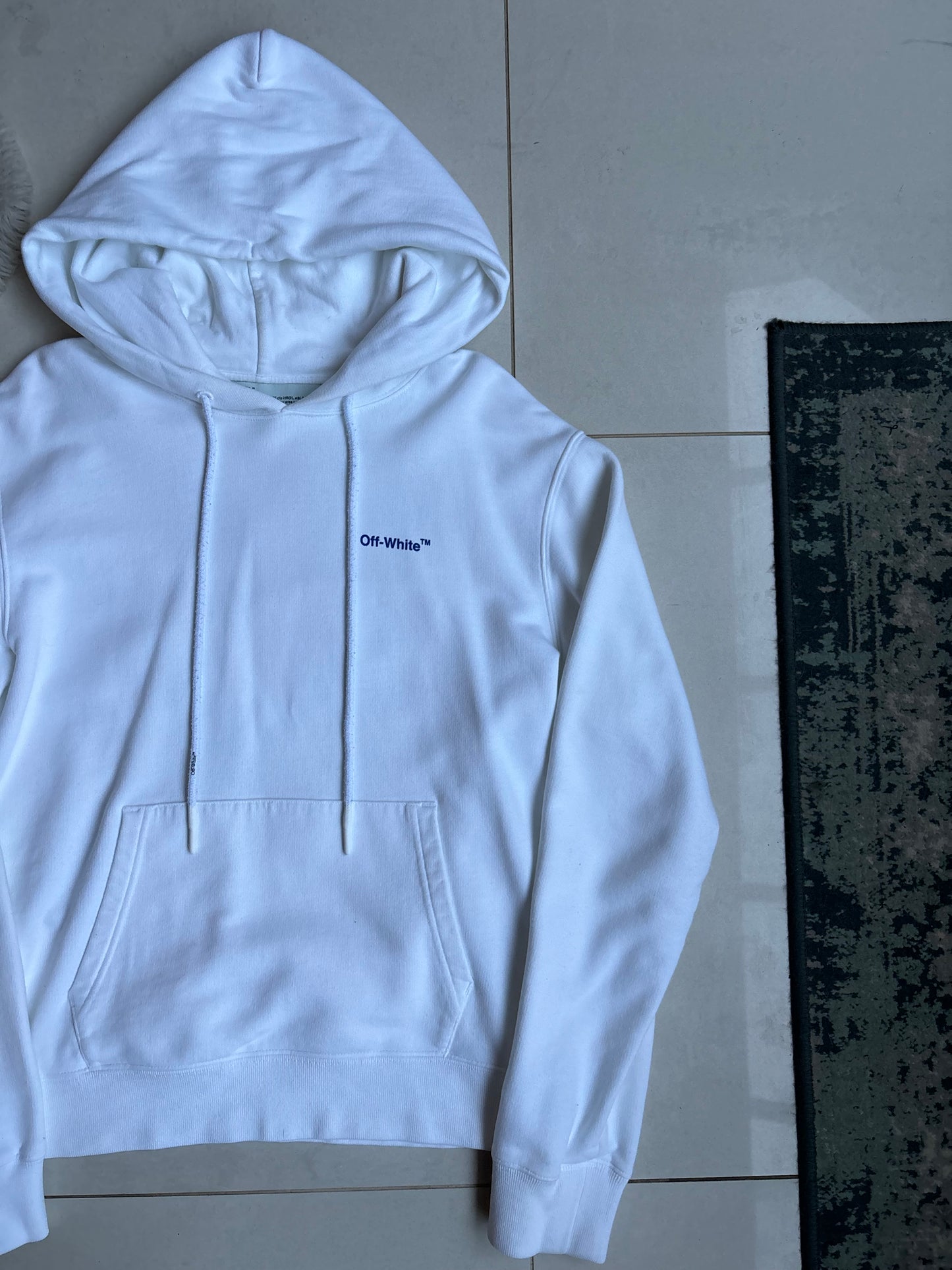 Off White Hoodie White Blue S