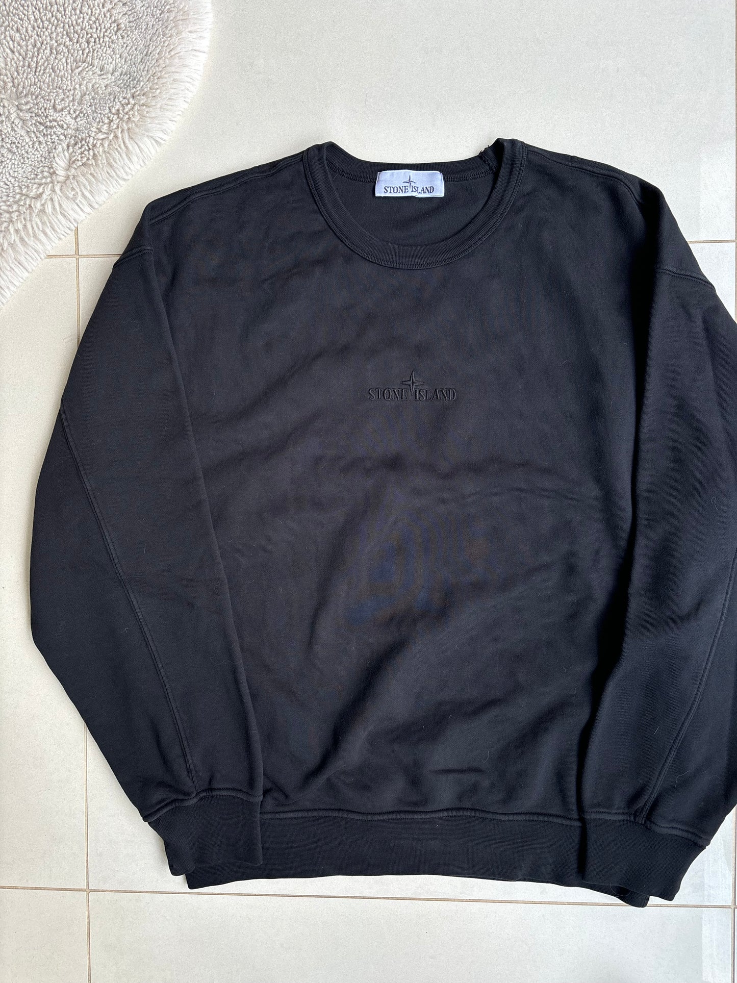 Stone Island Centre Embroidered Sweatshirt Black S