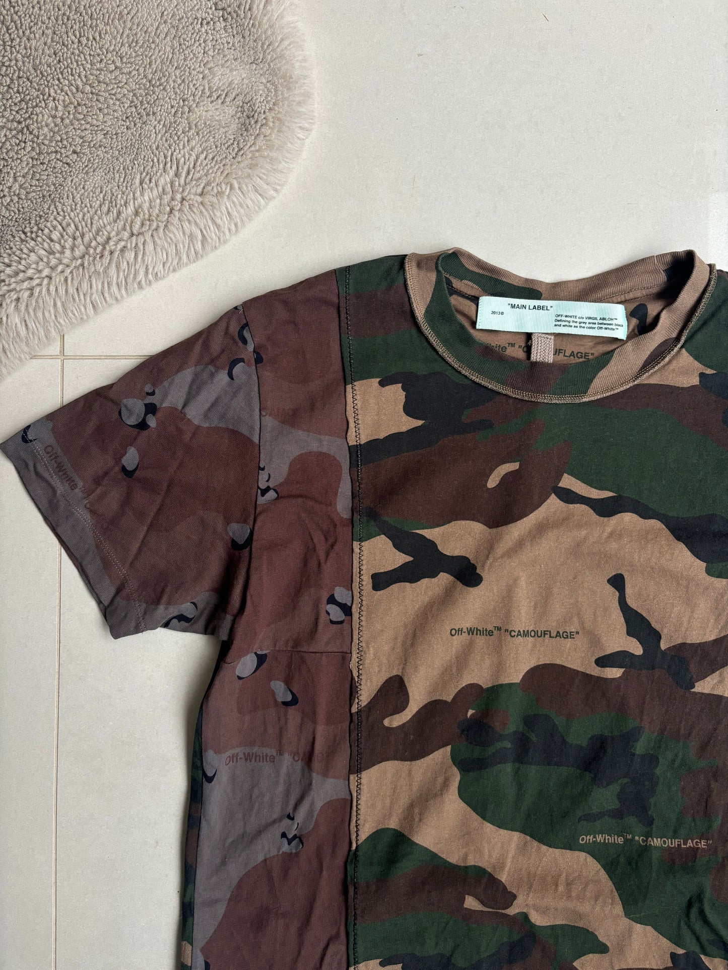 Off White Deconstructed Camo T shirt M