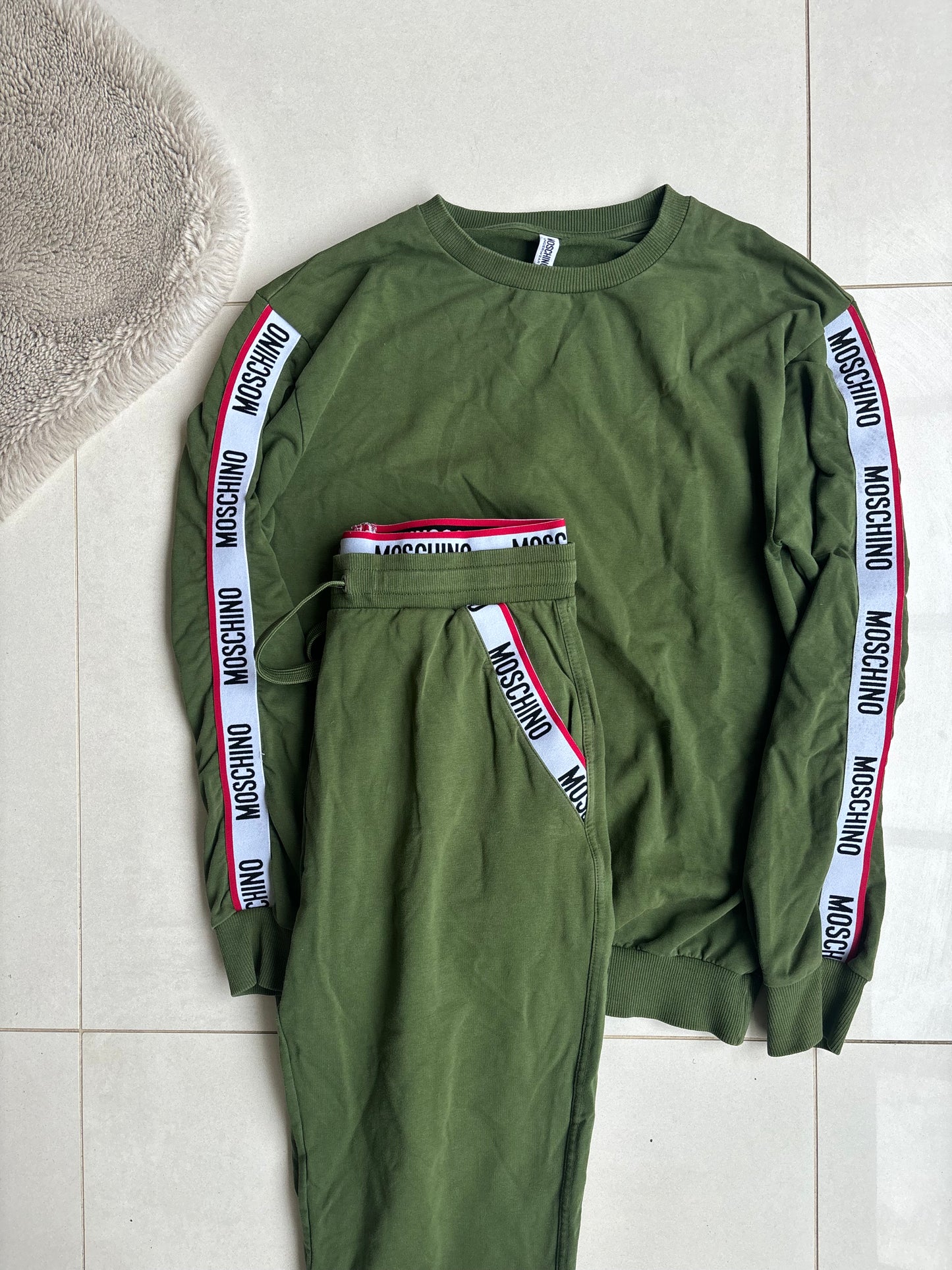 Moschino Tape Tracksuit Khaki Green S