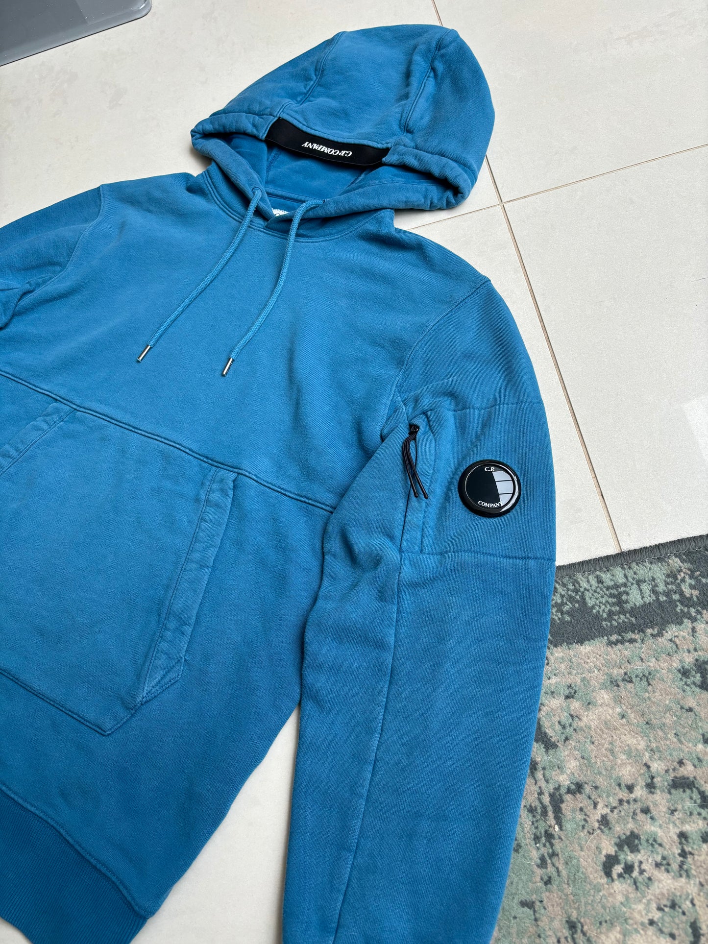 C.P Company AW22 Rounded Goggle Hoodie Blue M