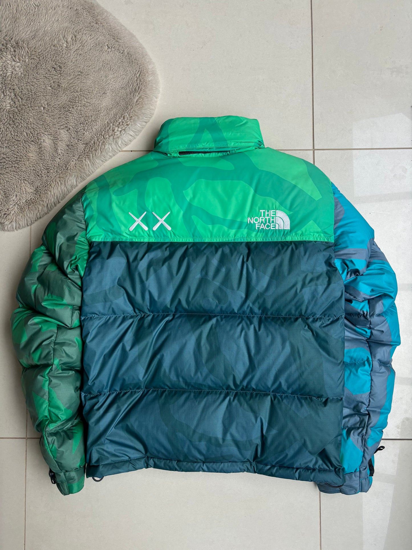 Kaws x The North Face 700 Nupste Puffer Jacket Green/Blue XS