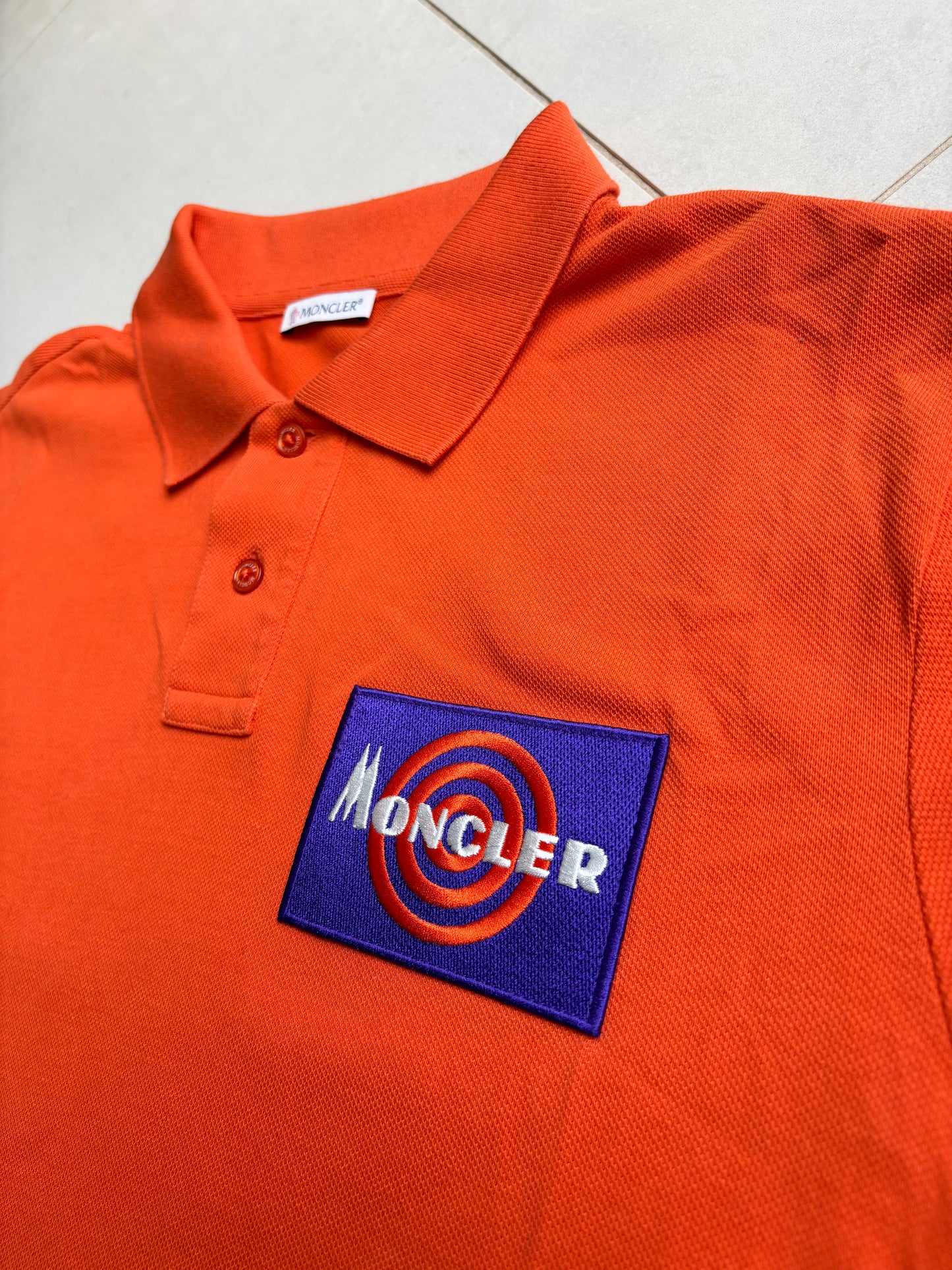 Moncler Target Box Polo Shirt Orange L