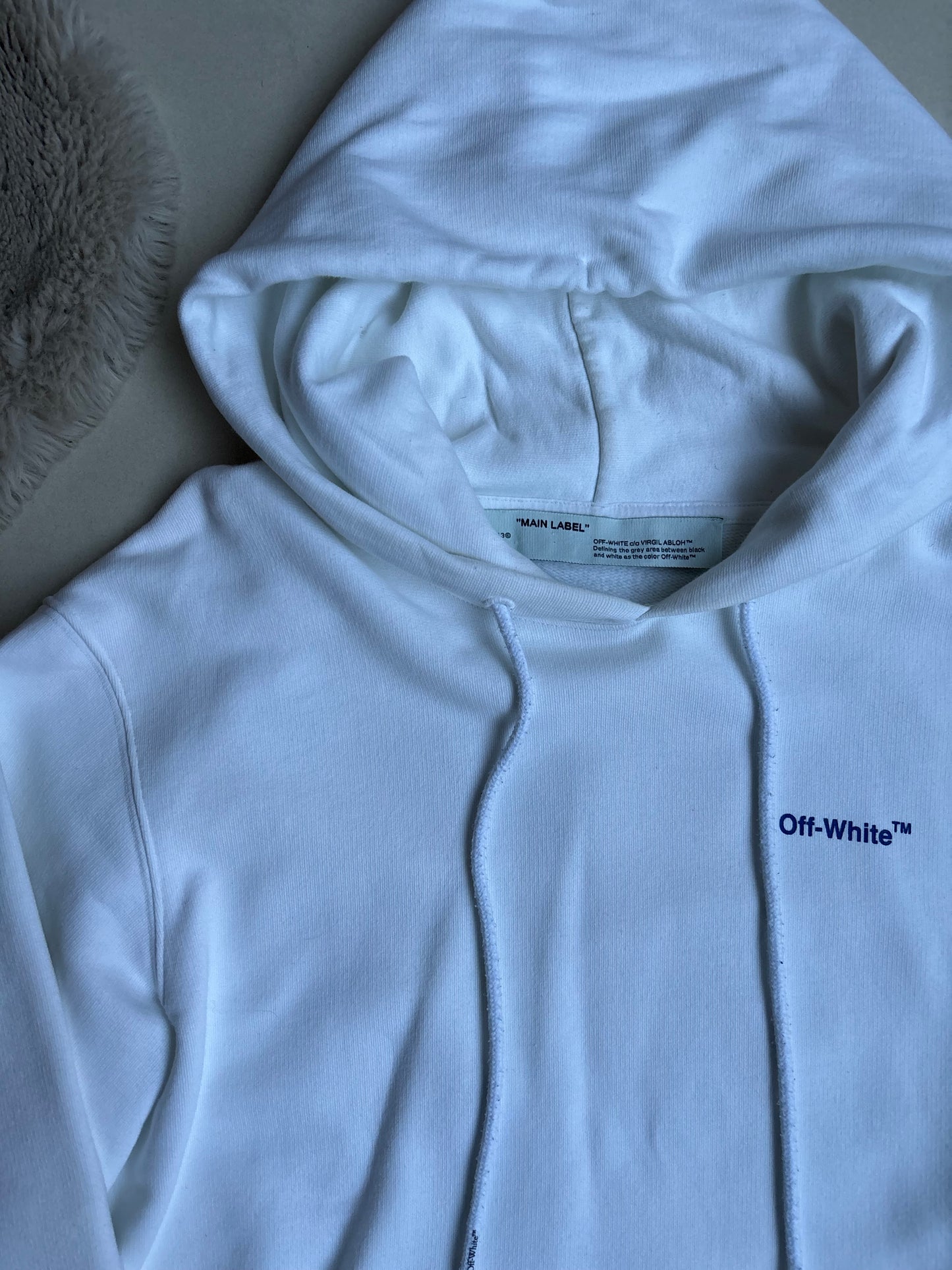 Off White Hoodie White Blue S