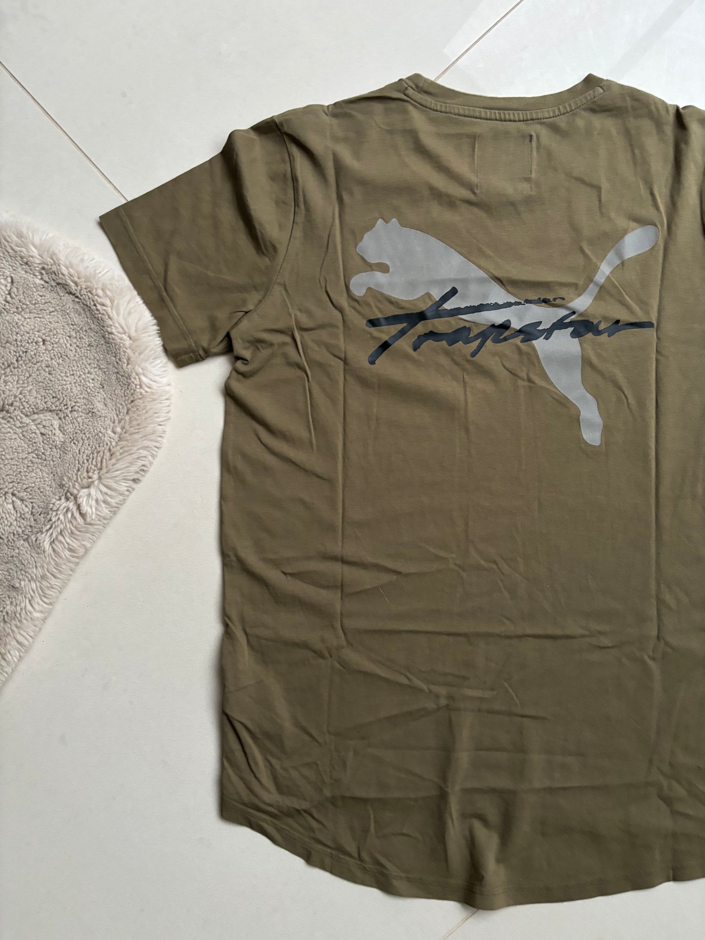 Trapstar X Puma Khaki Longline T Shirt Khaki S