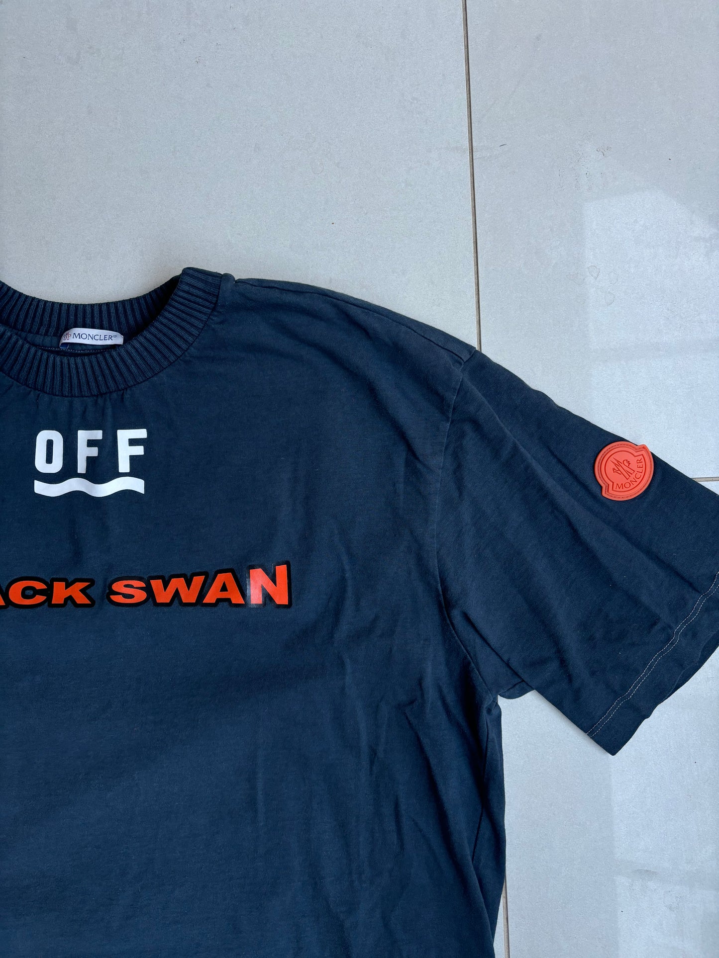 Off White x Moncler “Black Swan” Oversized T shirt M (RE-DYED)