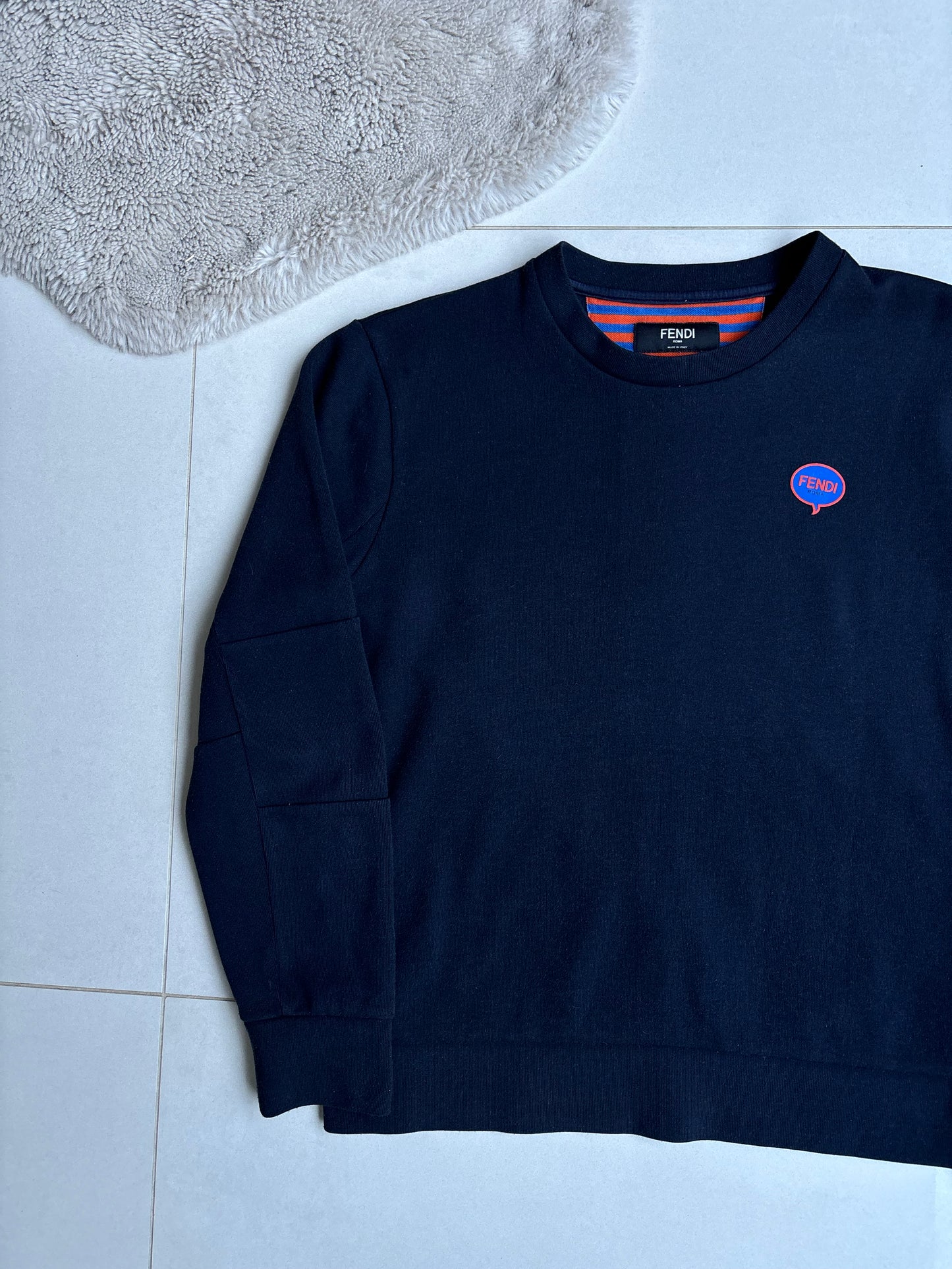 Fendi Roma Speech Bubble Sweatshirt Navy 50