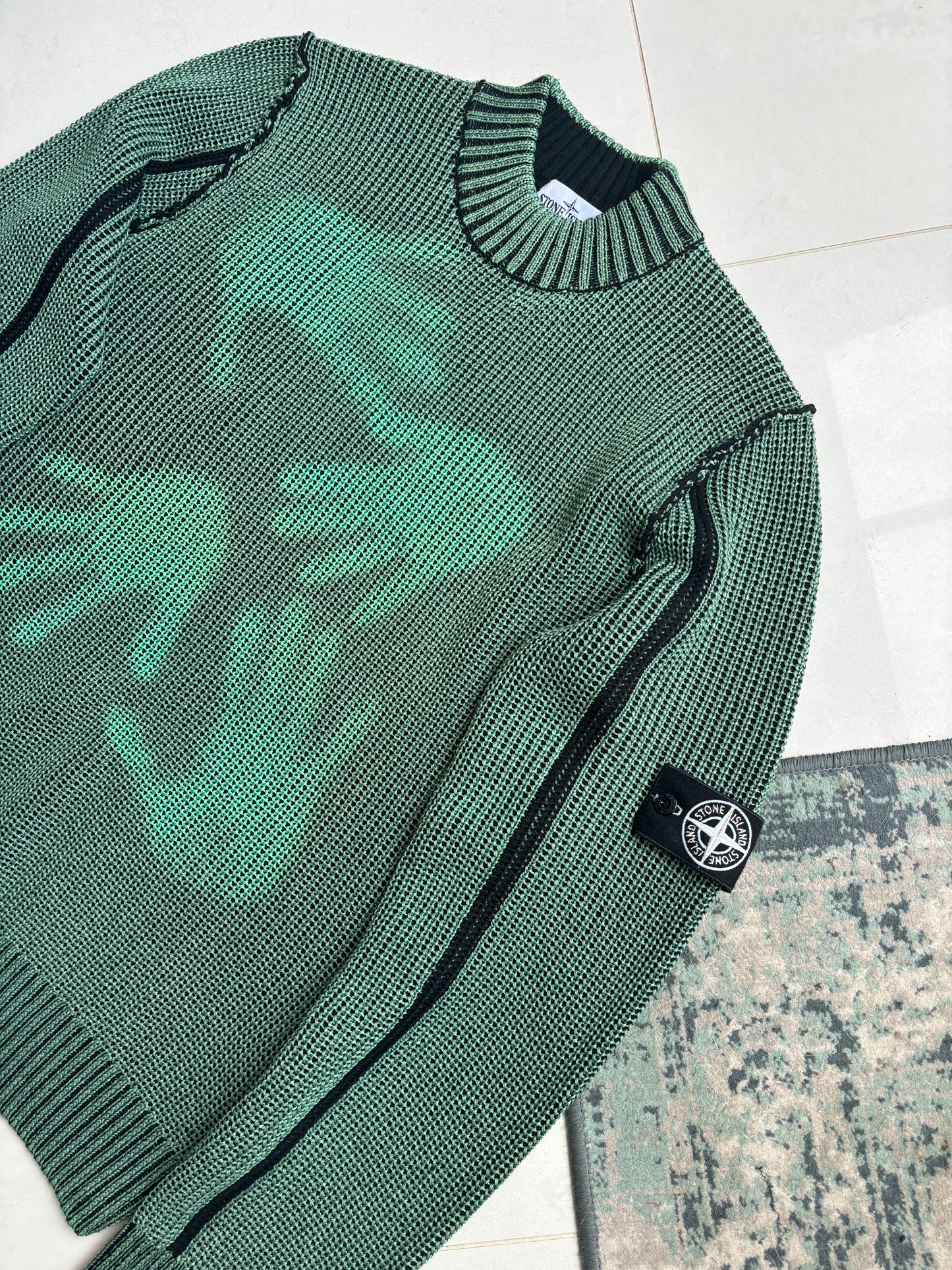 Stone Island AW17 Thermosensitive Knit Sweatshirt Green XL