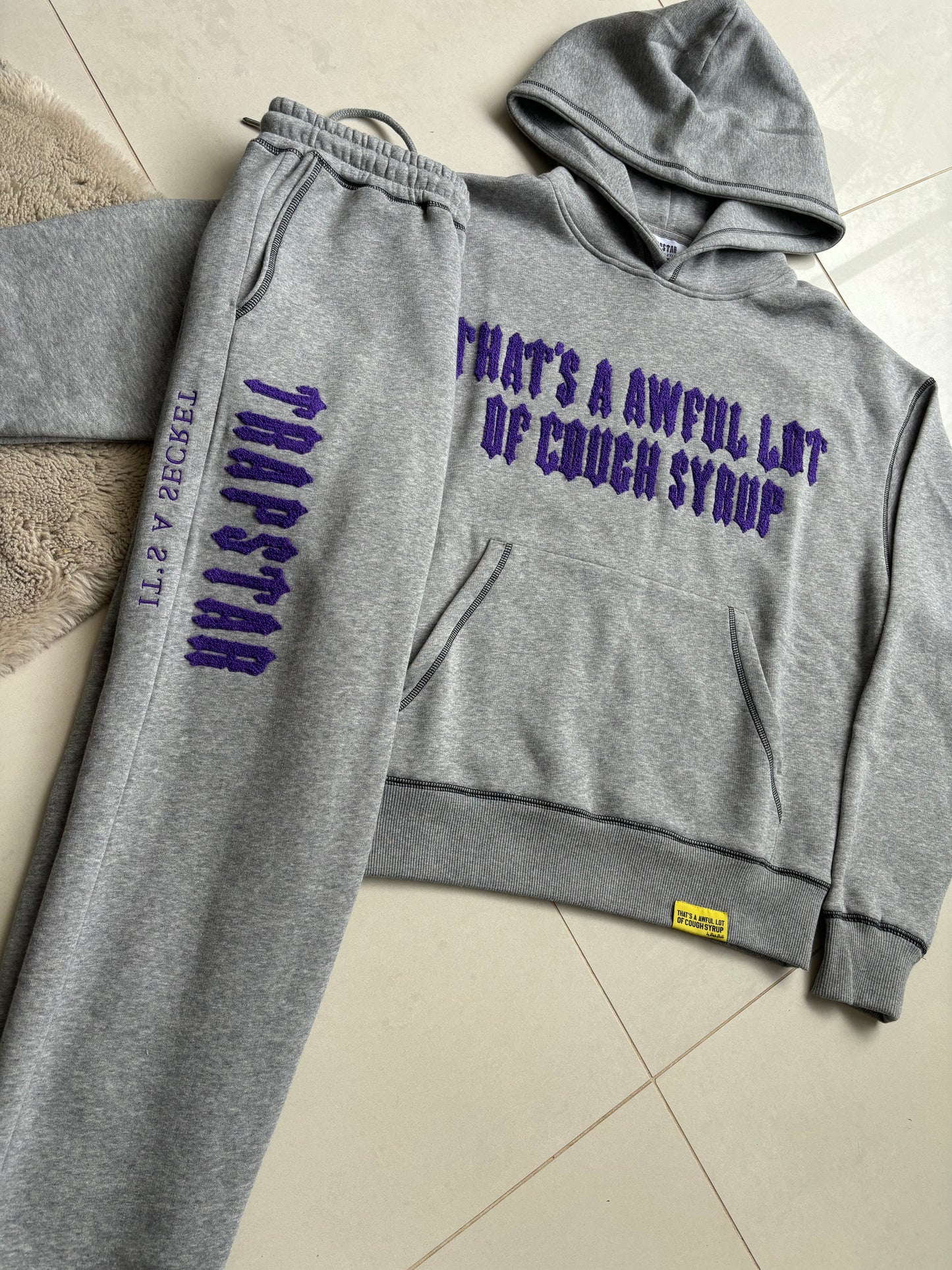 Trapstar x Awful Lot Of Cough Syrup Grey Tracksuit Set S