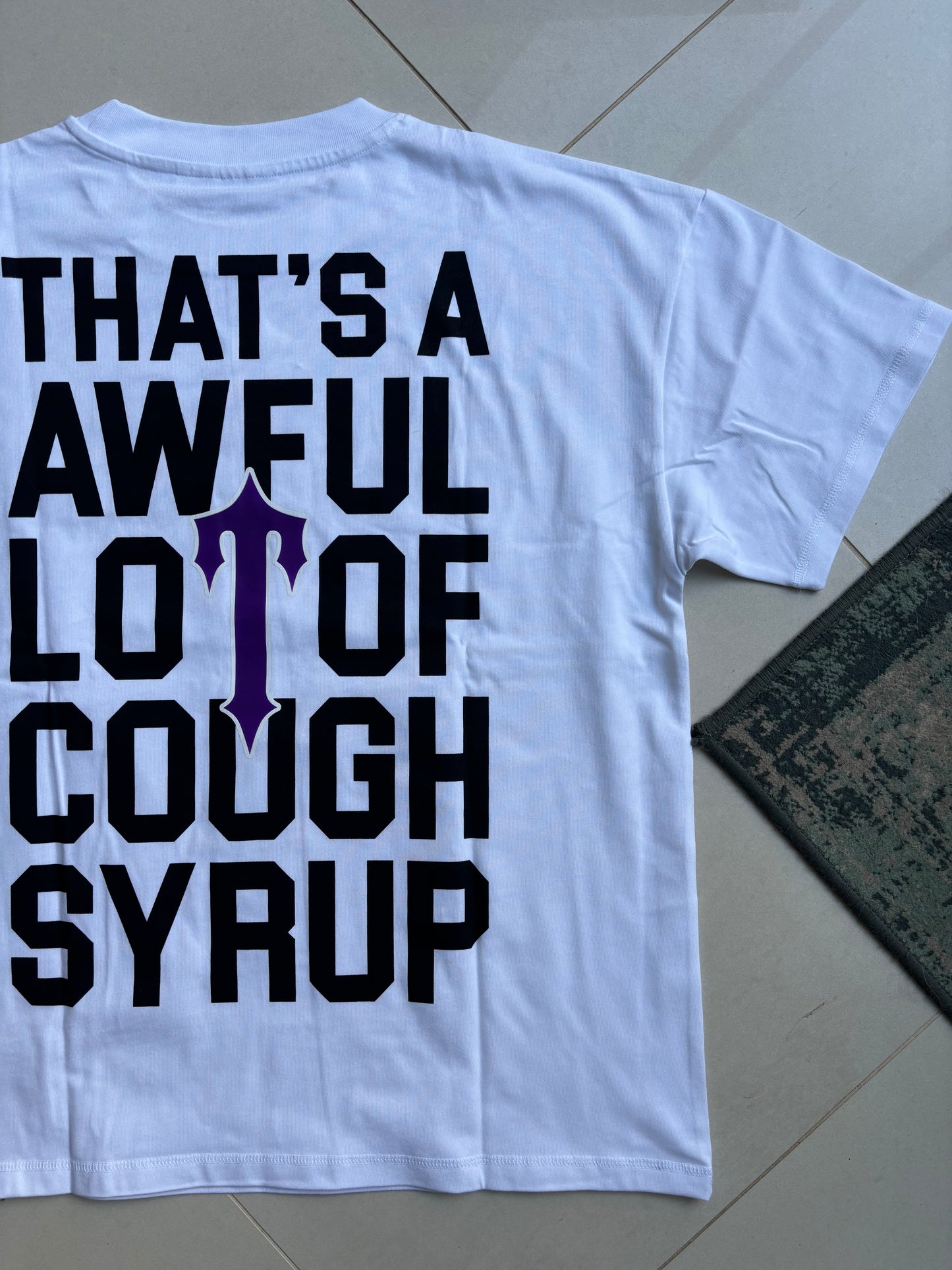 Trapstar x Awful Lot Of Cough Syrup White Back Print T Shirt M