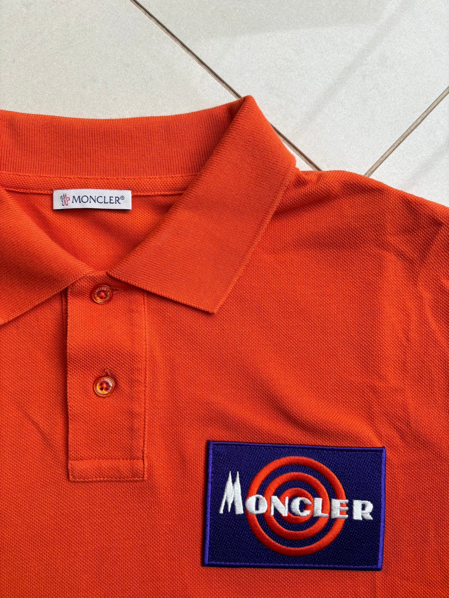 Moncler Target Box Polo Shirt Orange L