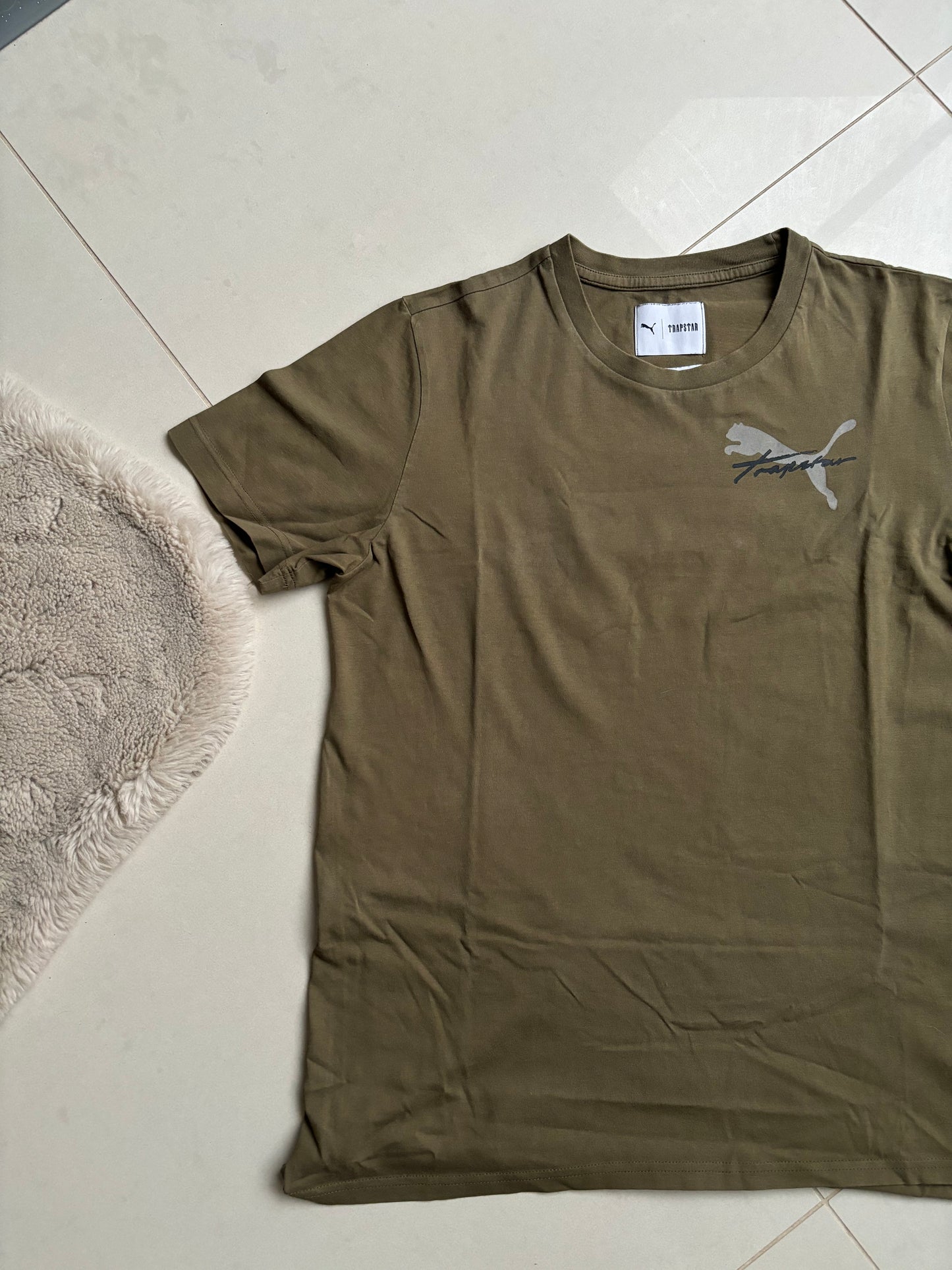 Trapstar X Puma Khaki Longline T Shirt Khaki S