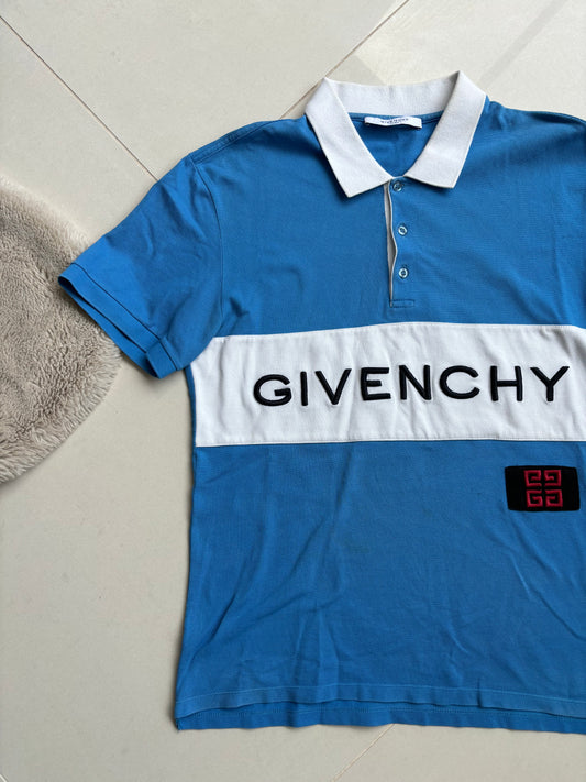 Givenchy Big Logo Polo Shirt Powder Blue L