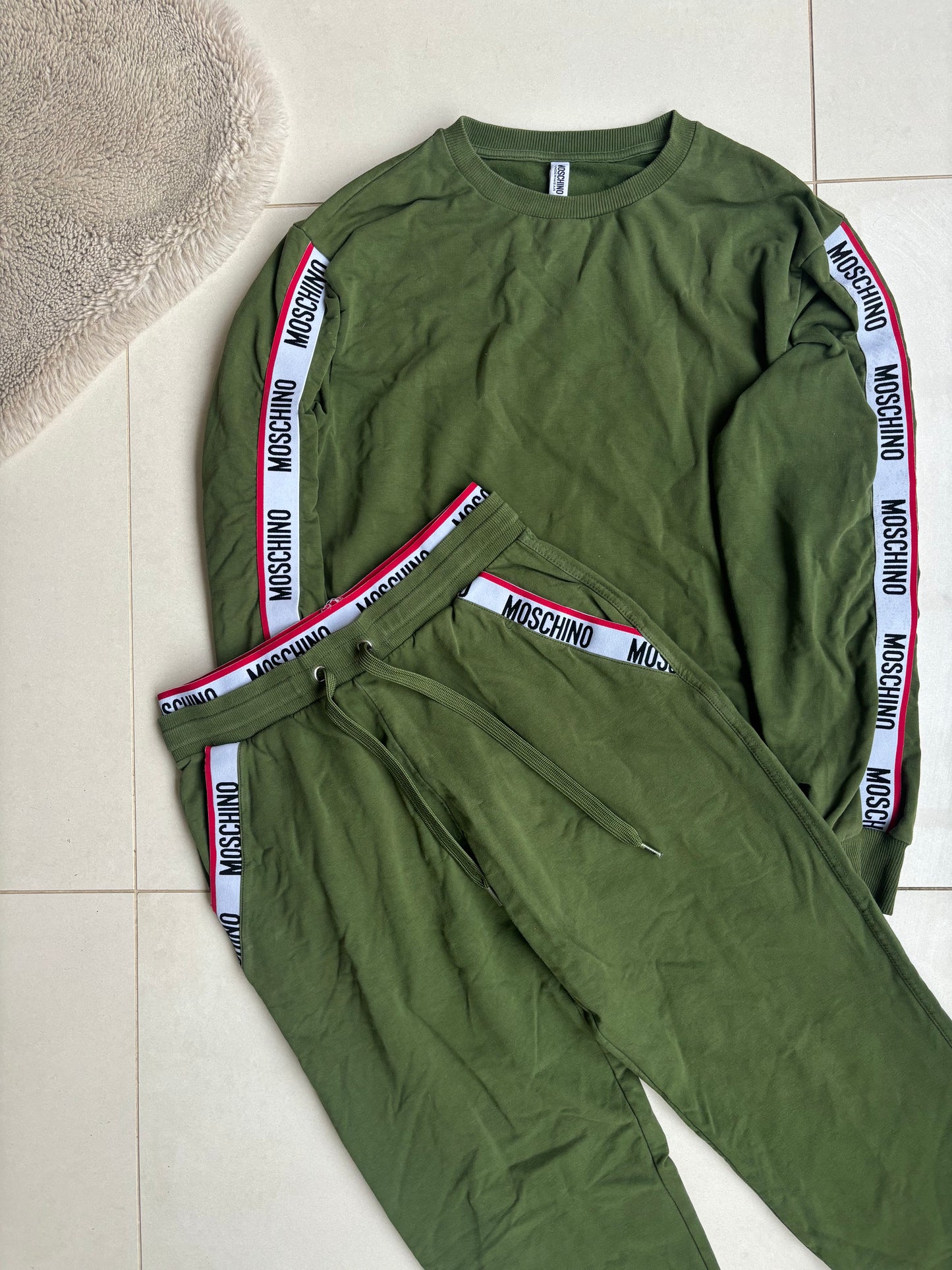 Moschino Tape Tracksuit Khaki Green S