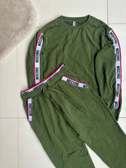 Moschino Tape Tracksuit Khaki Green S