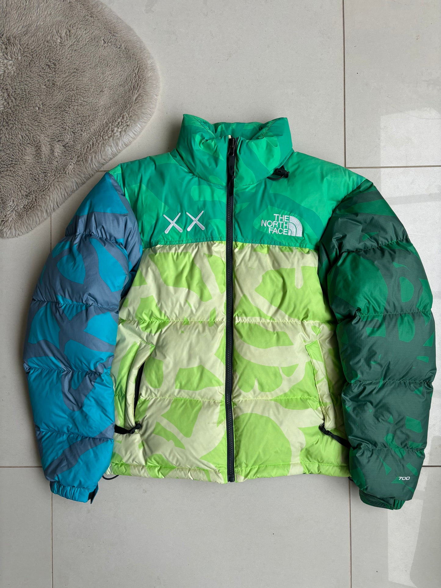 Kaws x The North Face 700 Nupste Puffer Jacket Green/Blue XS